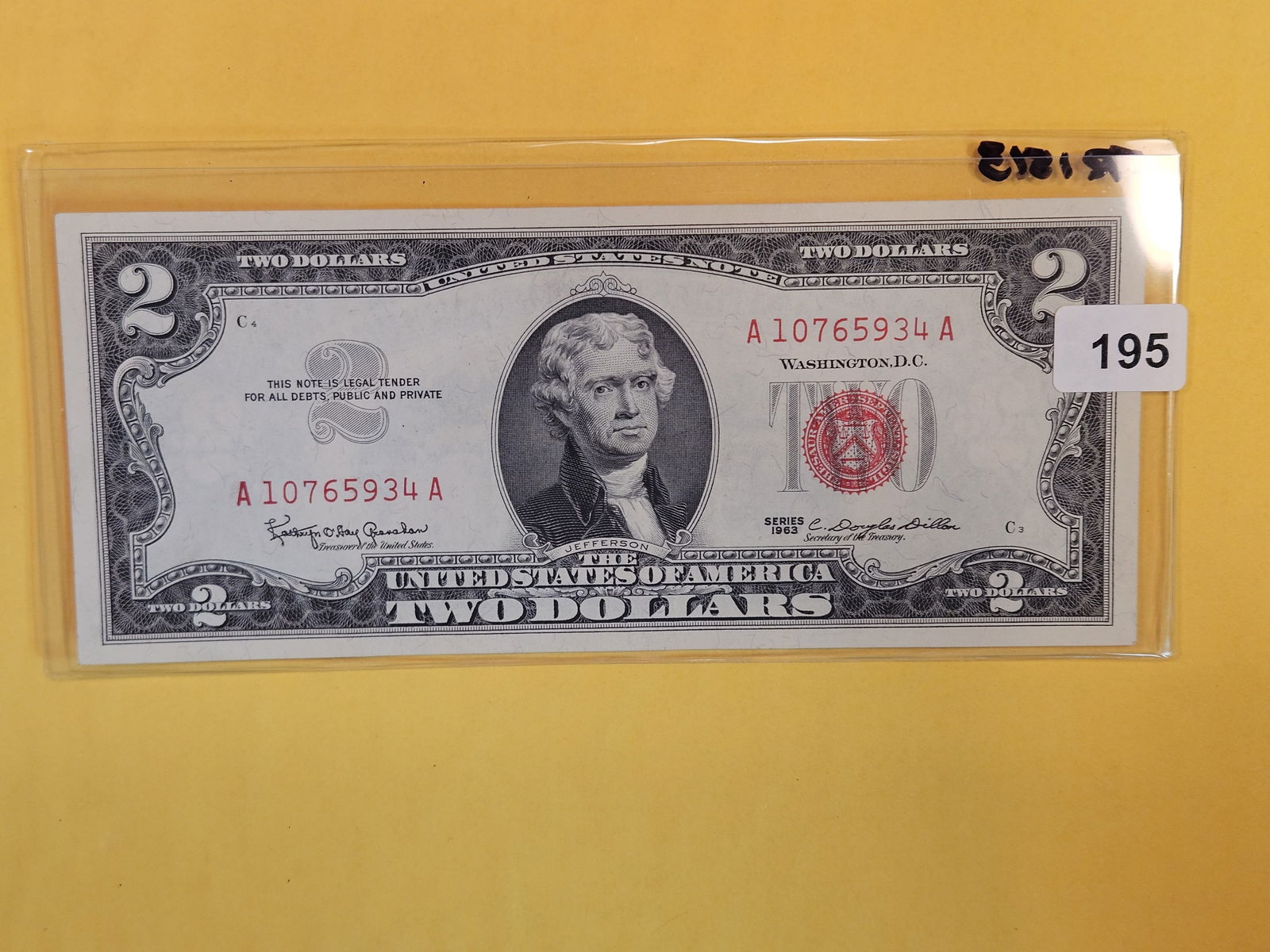 Choice Crisp Uncirculated 1963 Two Dollar US Note (1 of 2)