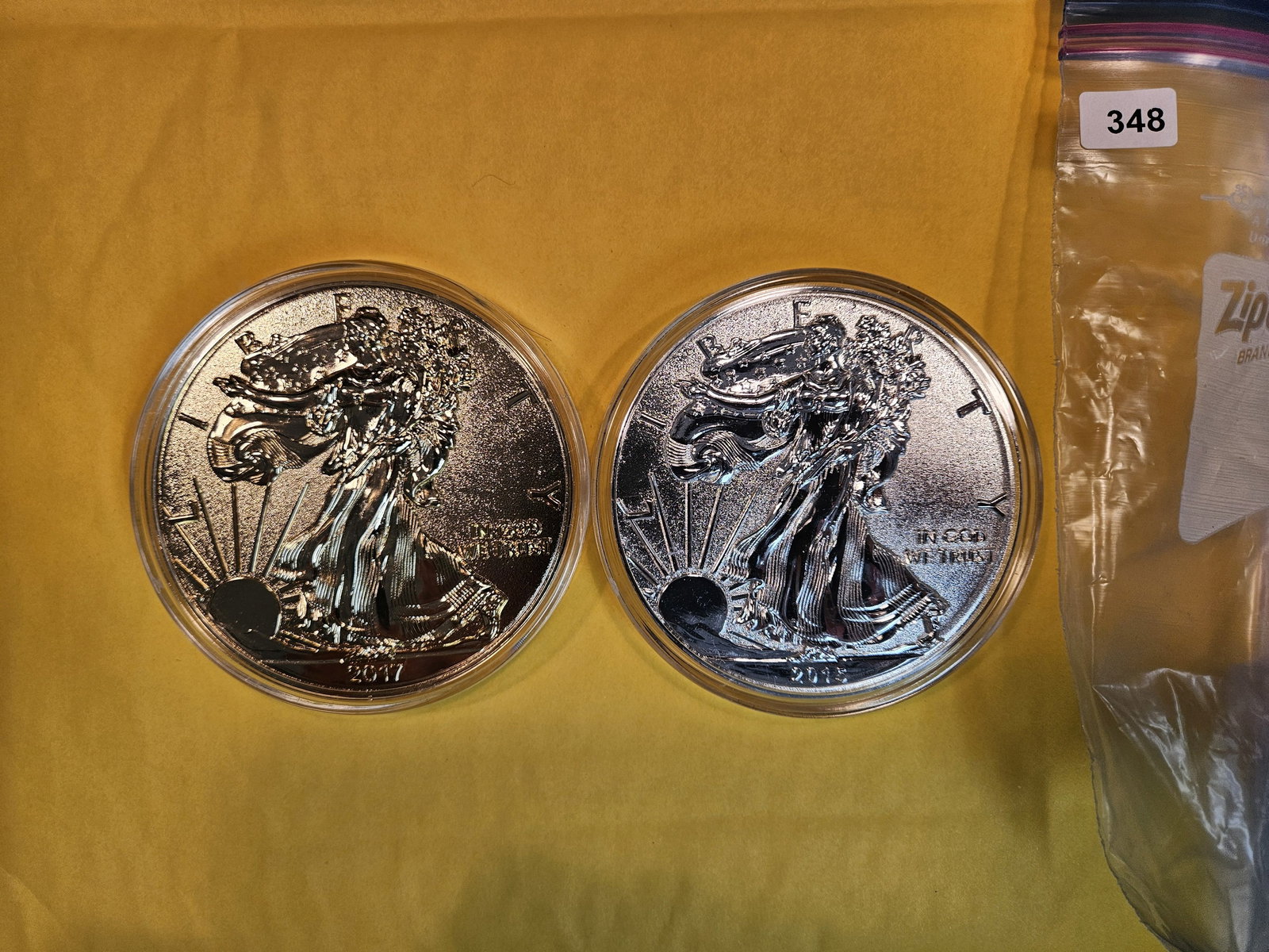 Two 1/2 pound Eagle replicas (1 of 2)