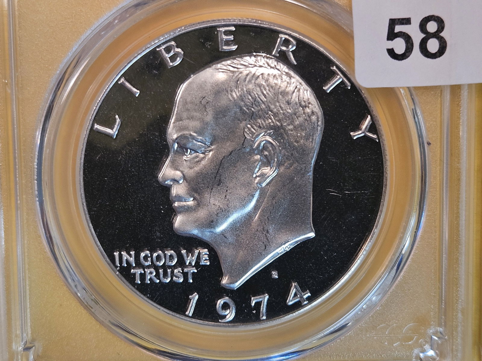 PCGS 1974-S Silver Eisenhower Dollar in Proof 69 Deep Cameo (1 of 3)