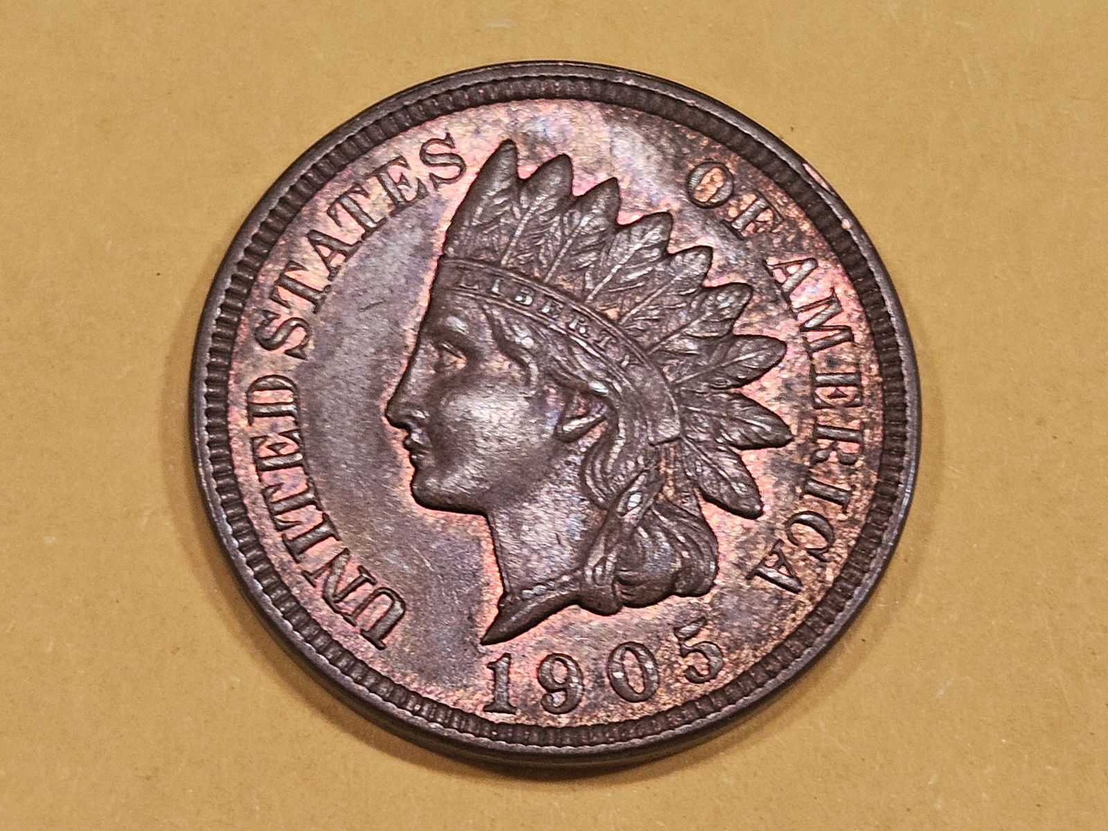 Purty, Brown, Uncirculated 1905 Indian Cent (1 of 5)