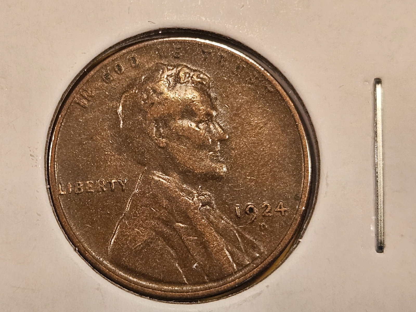 * Semi-Key 1924-D Wheat cent: In Fine