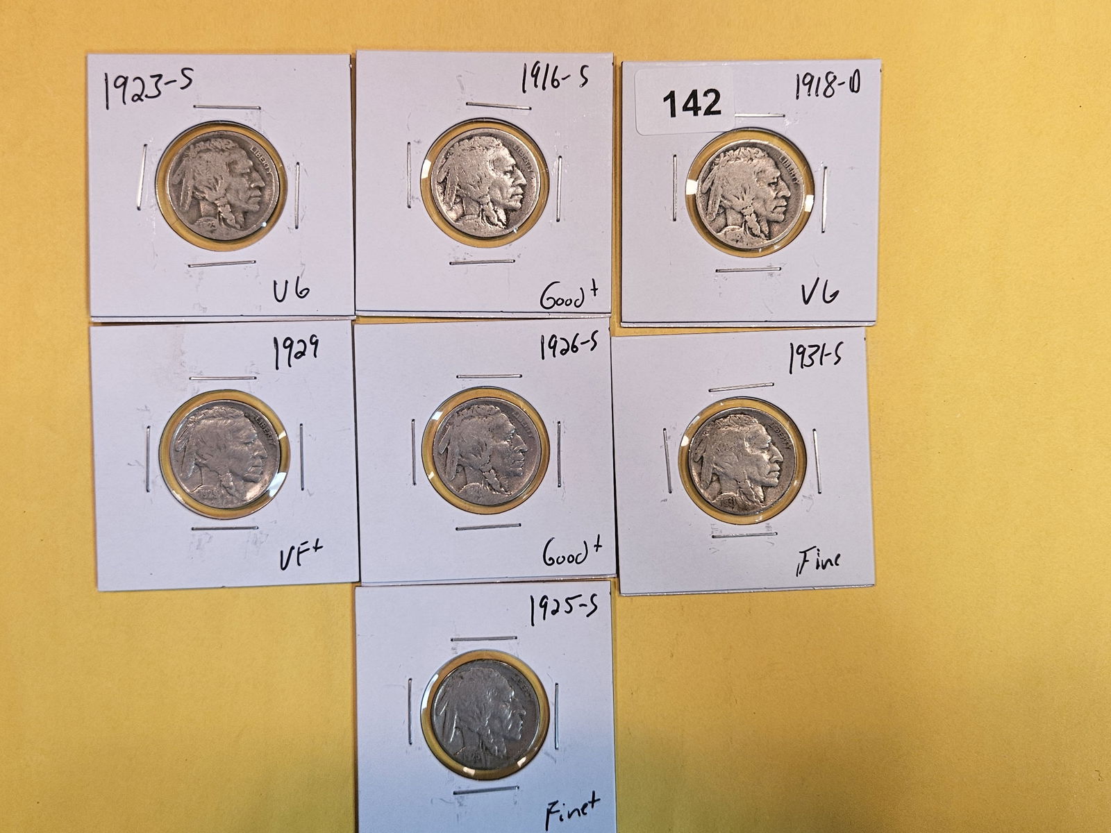 Seven better date or semi-key Buffalo Nickels (1 of 7)