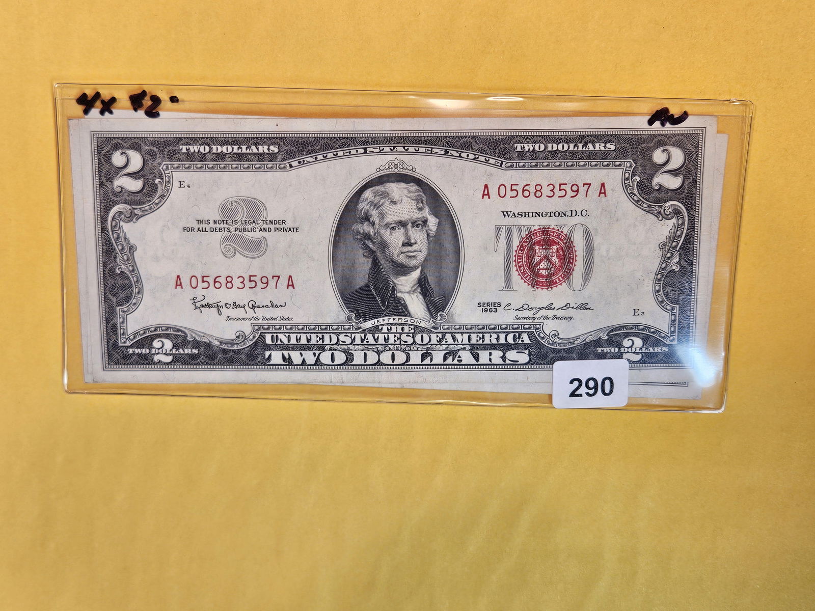 Four Crisp About Uncirculated Two Dollar Red Seal notes (1 of 2)