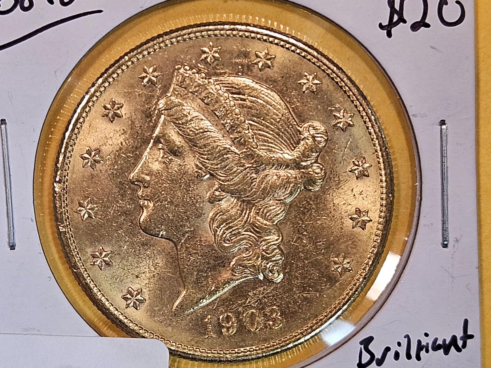 GOLD! Brilliant AU-BU 1903-S Liberty Head Gold Twenty Dollars (1 of 4)