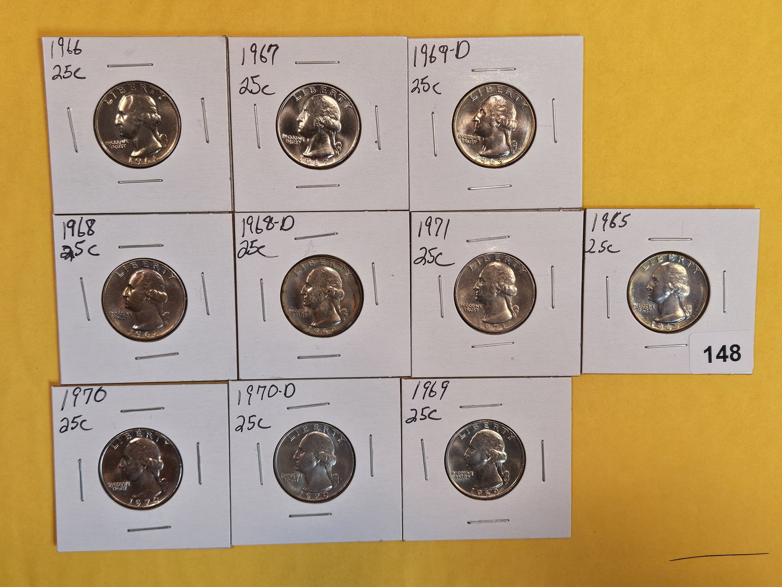 Ten Very Choice to GEM Brilliant Uncirculated Washington Quarters (1 of 8)