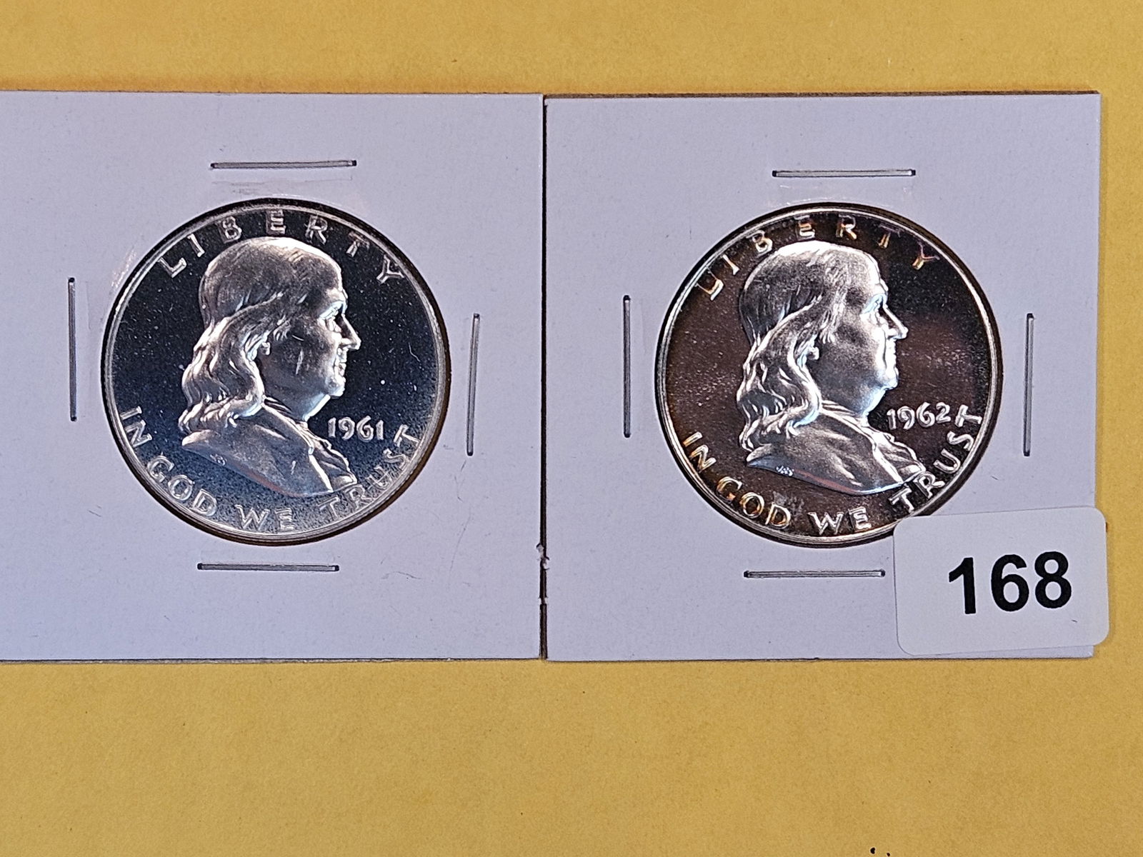 Two GEM Proof silver Franklin Half Dollars (1 of 3)