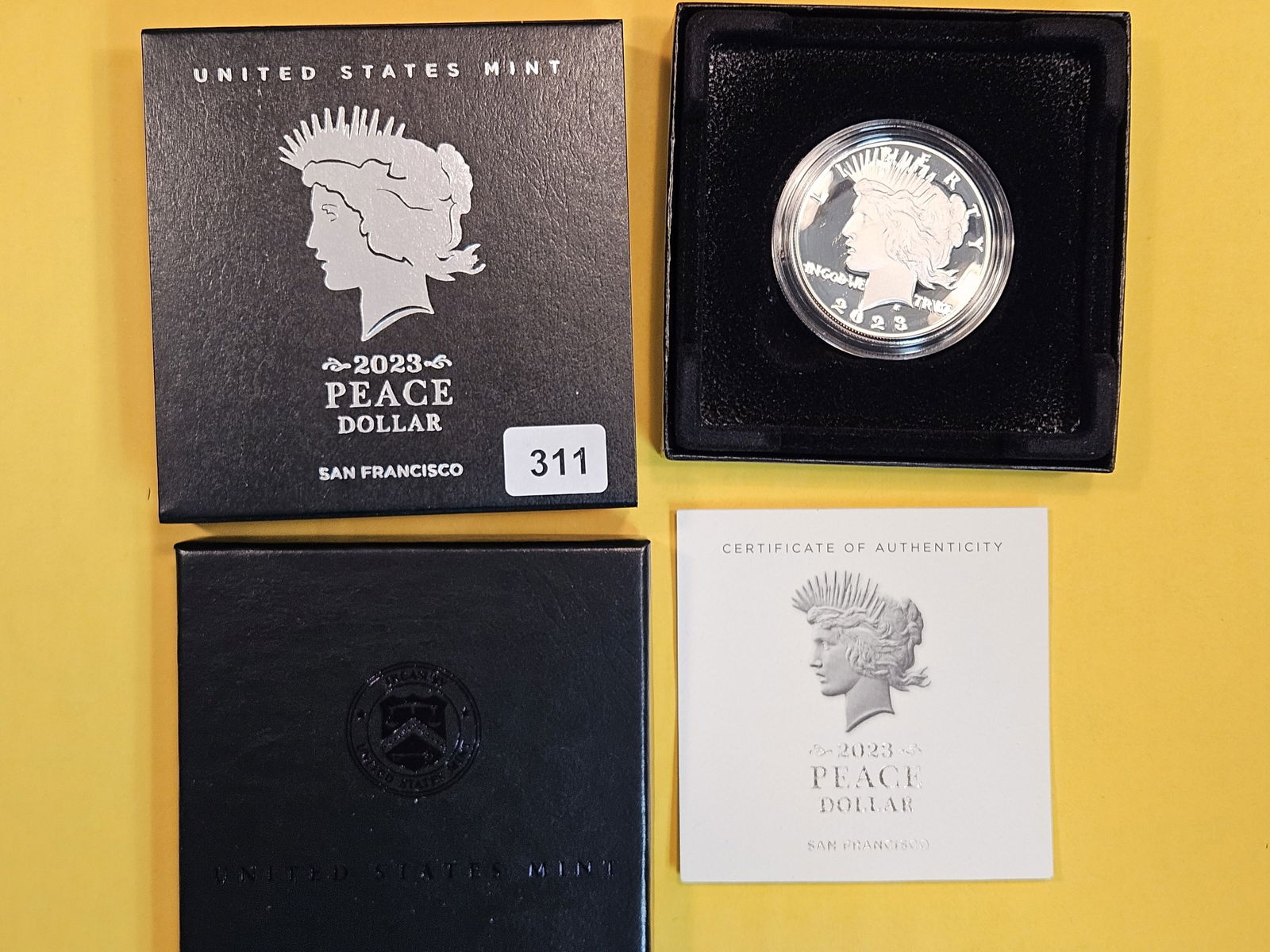 GEM Proof Deep Cameo 2023-S Peace Silver Dollar (1 of 2)