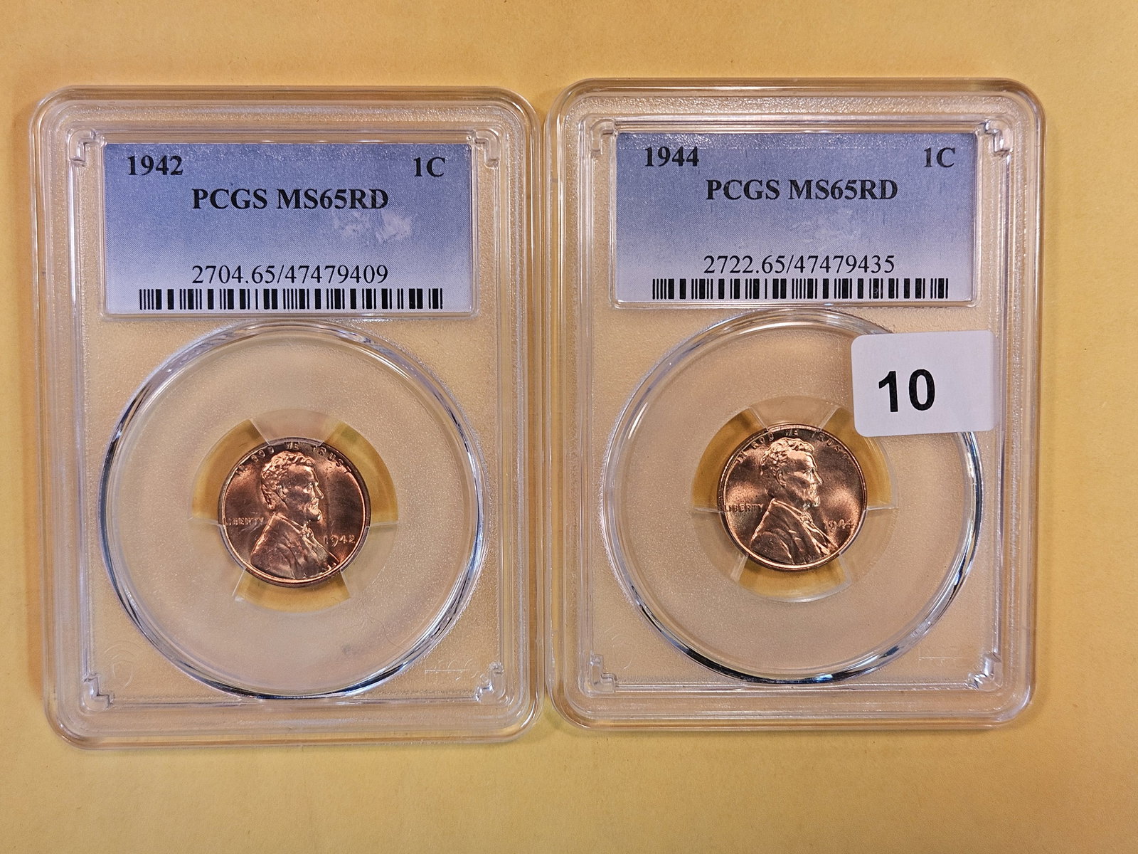 Two GEM Wheat Cents both in Mint State 65 RED (1 of 2)