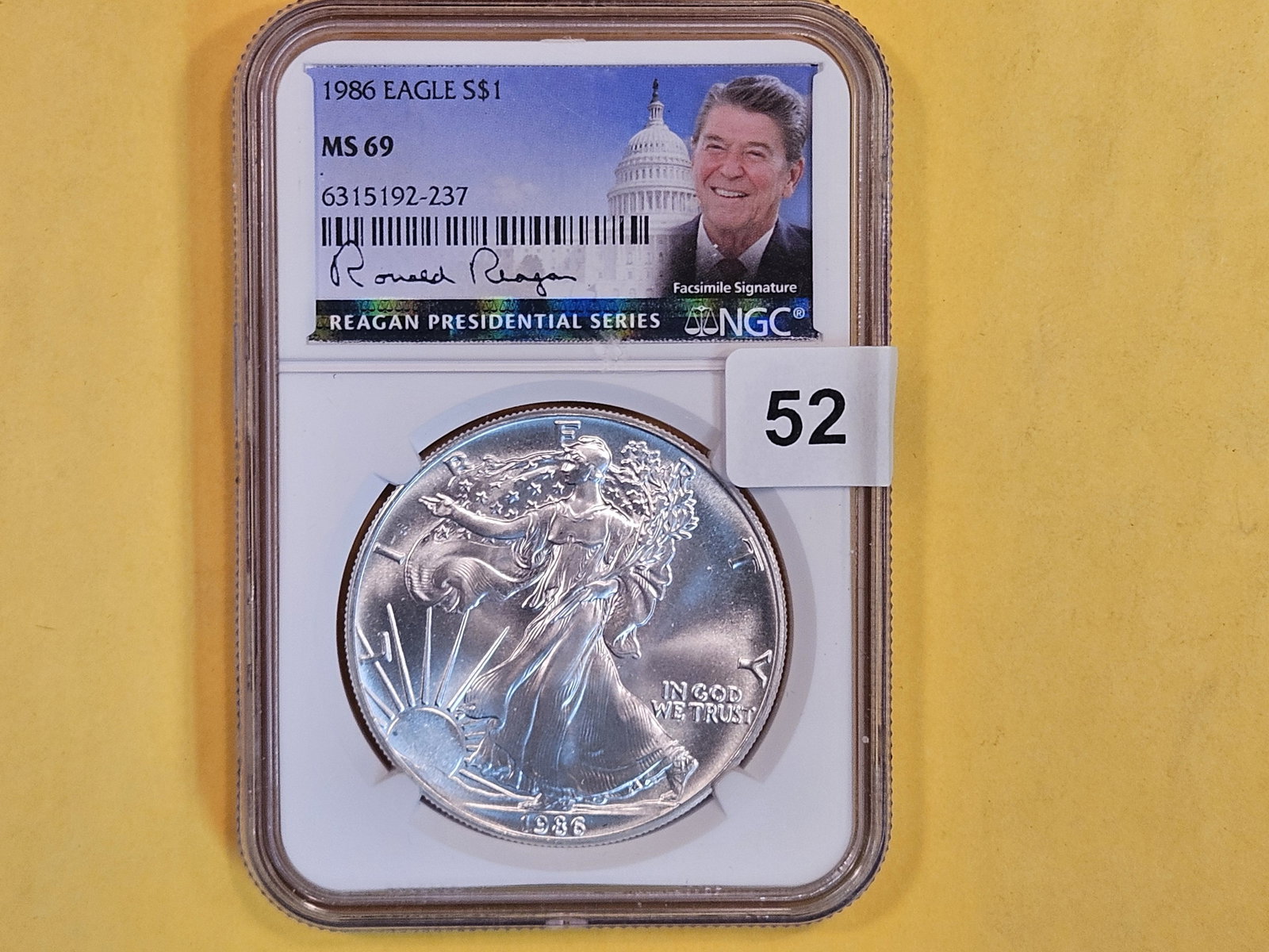 KEY DATE! NGC 1986 American Silver Eagle in Mint State 69 (1 of 2)