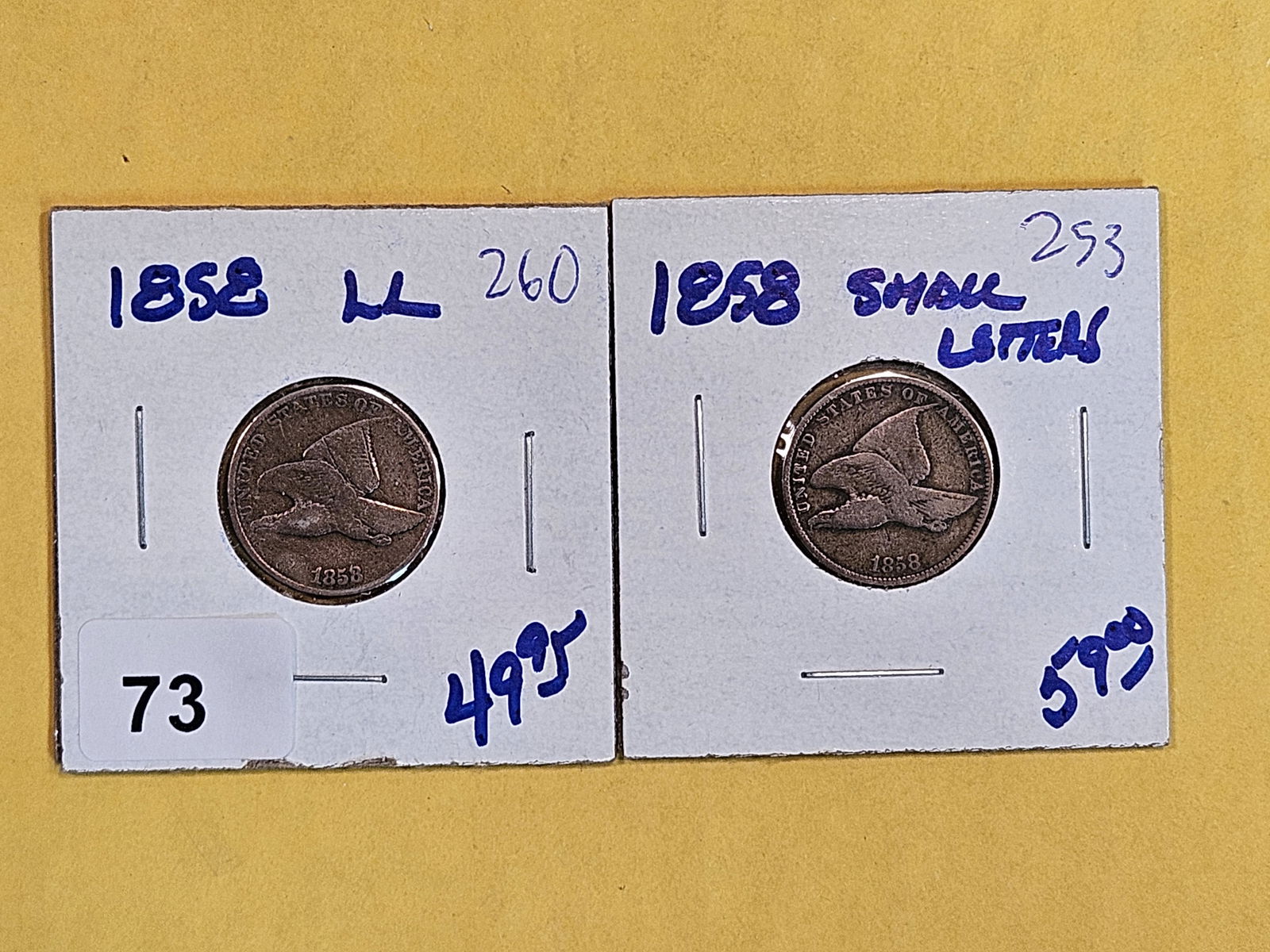 1858 Small Letters and 1858 Large Letters Flying eagle Cents (1 of 3)