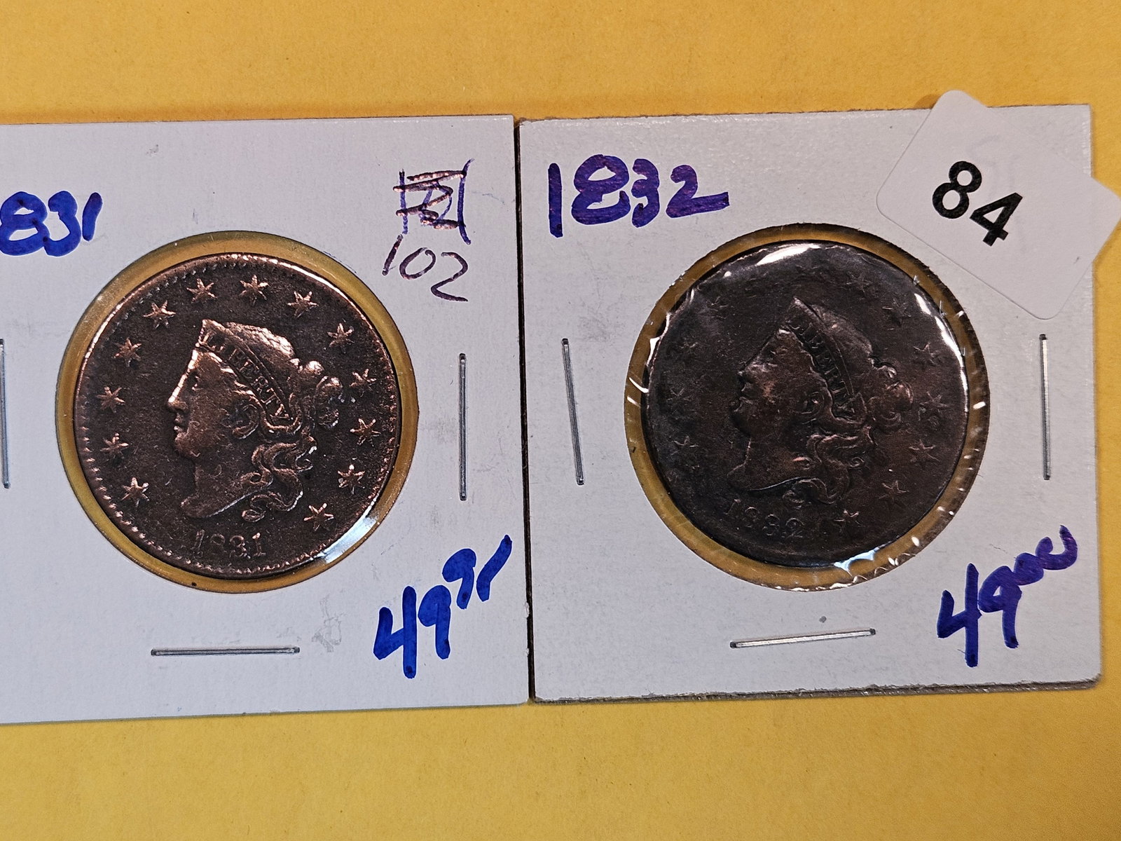 1831 and 1832 Coronet Head Large Cents (1 of 3)