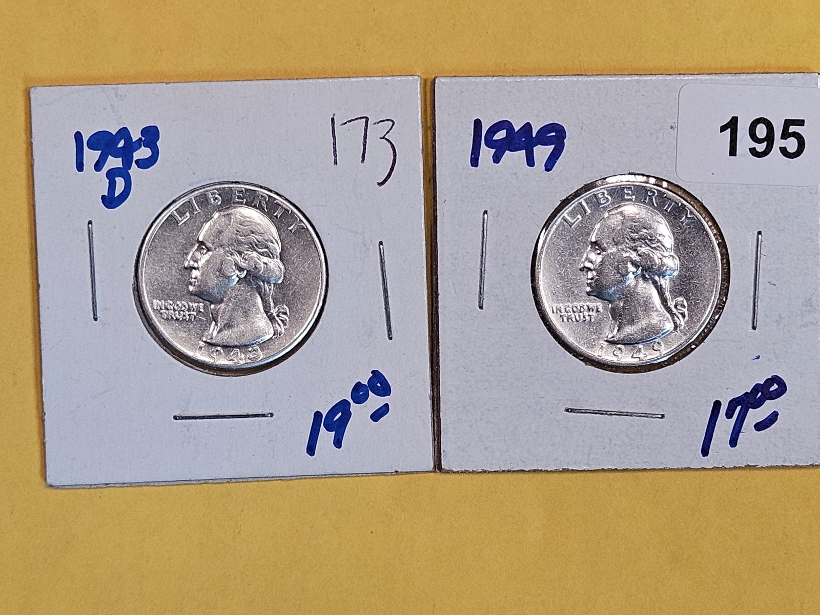 1943-D and 1949 Washington Quarters (1 of 2)