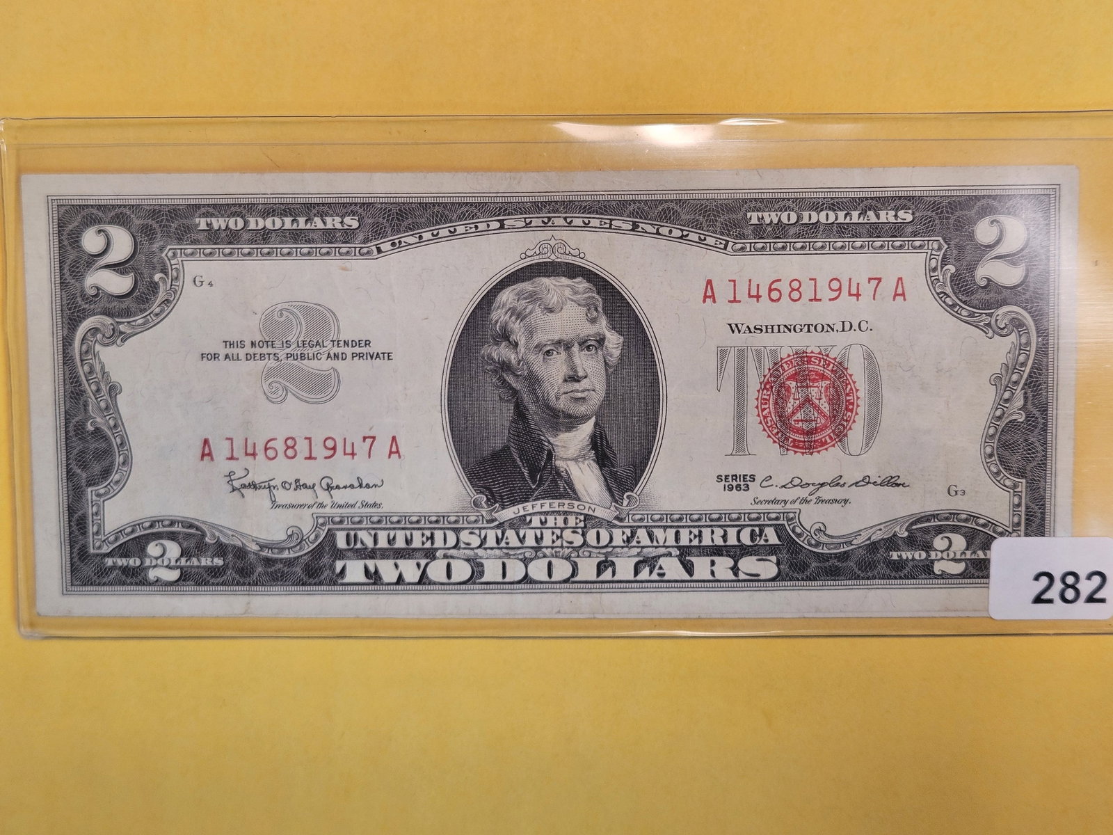 Two 1963 Two Dollar Red seals in Extra Fine plus (1 of 2)