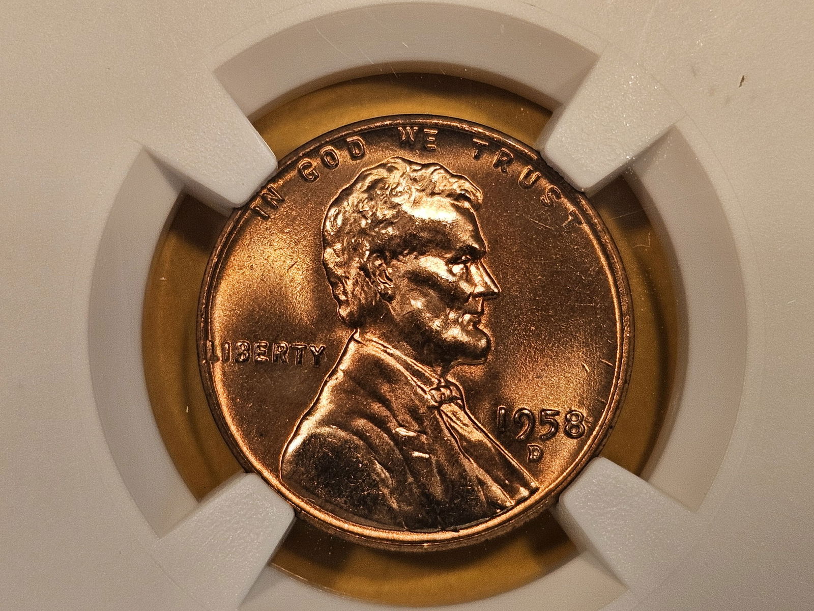 GEM! NGC 1958-D Wheat cent in Mint State 66 RED (1 of 3)