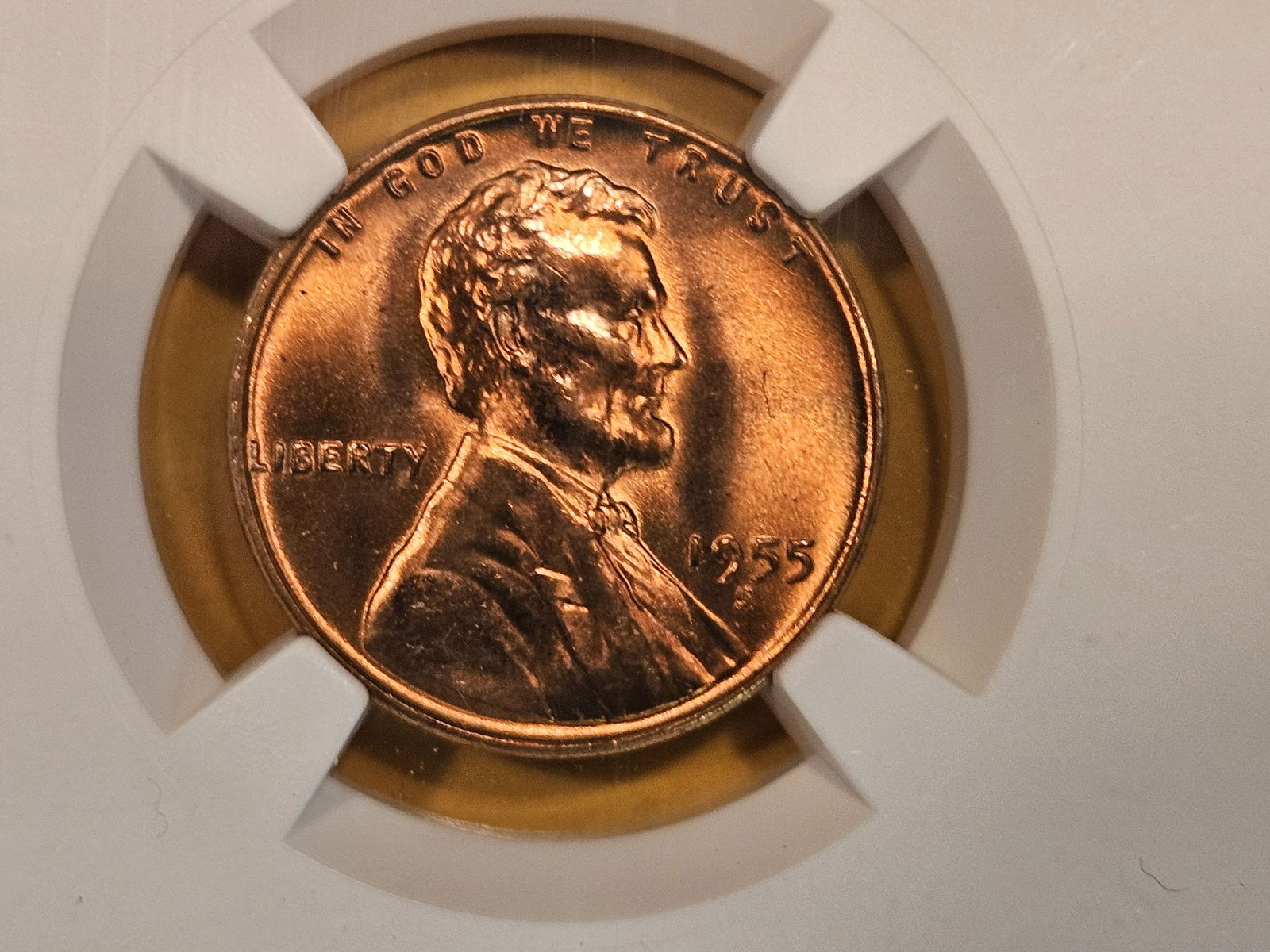 GEM! NGC 1955-S Wheat cent in Mint State 66 RED (1 of 3)