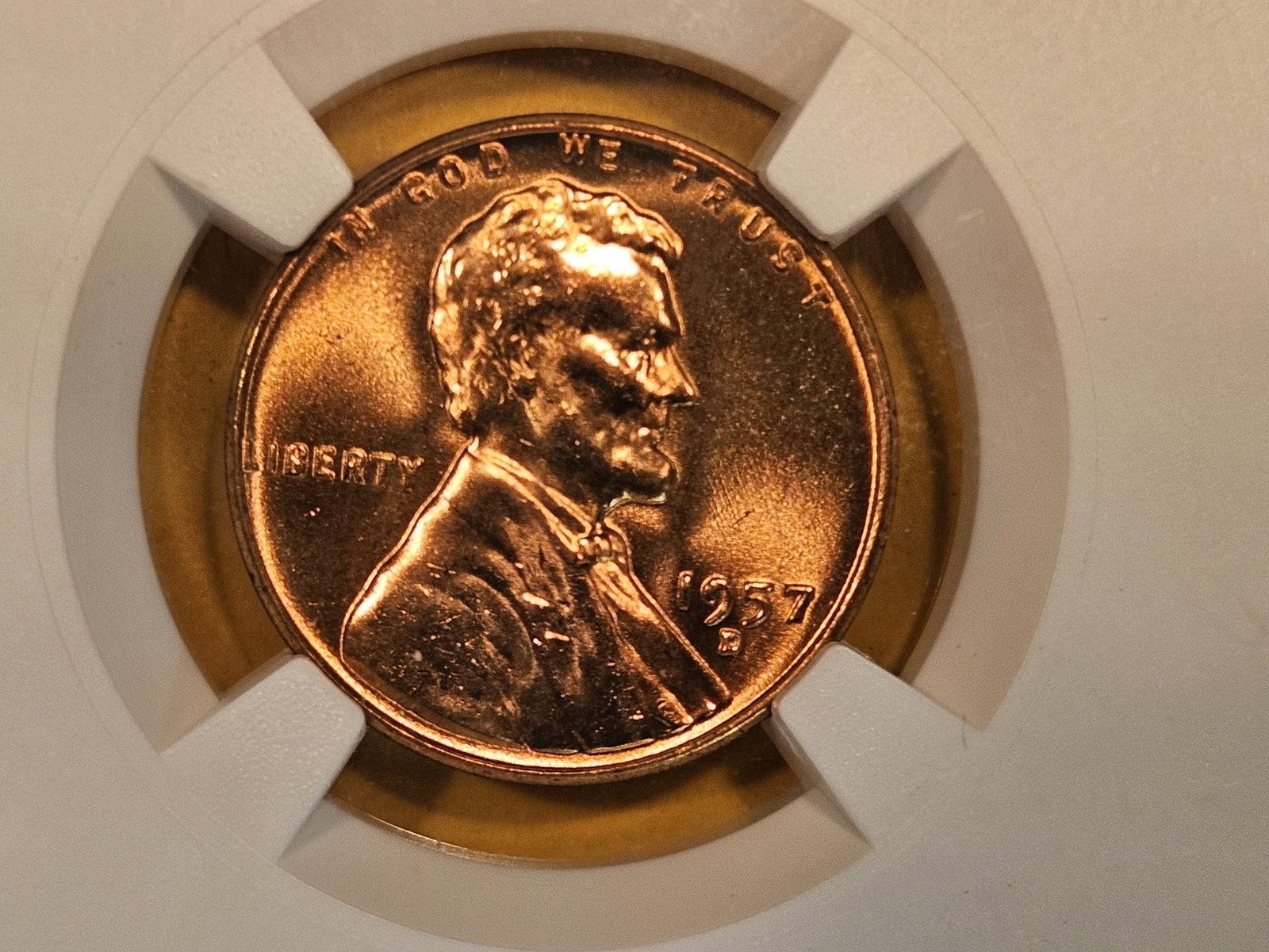 GEM! NGC 1957-D Wheat cent in Mint State 66 RED: Blazer