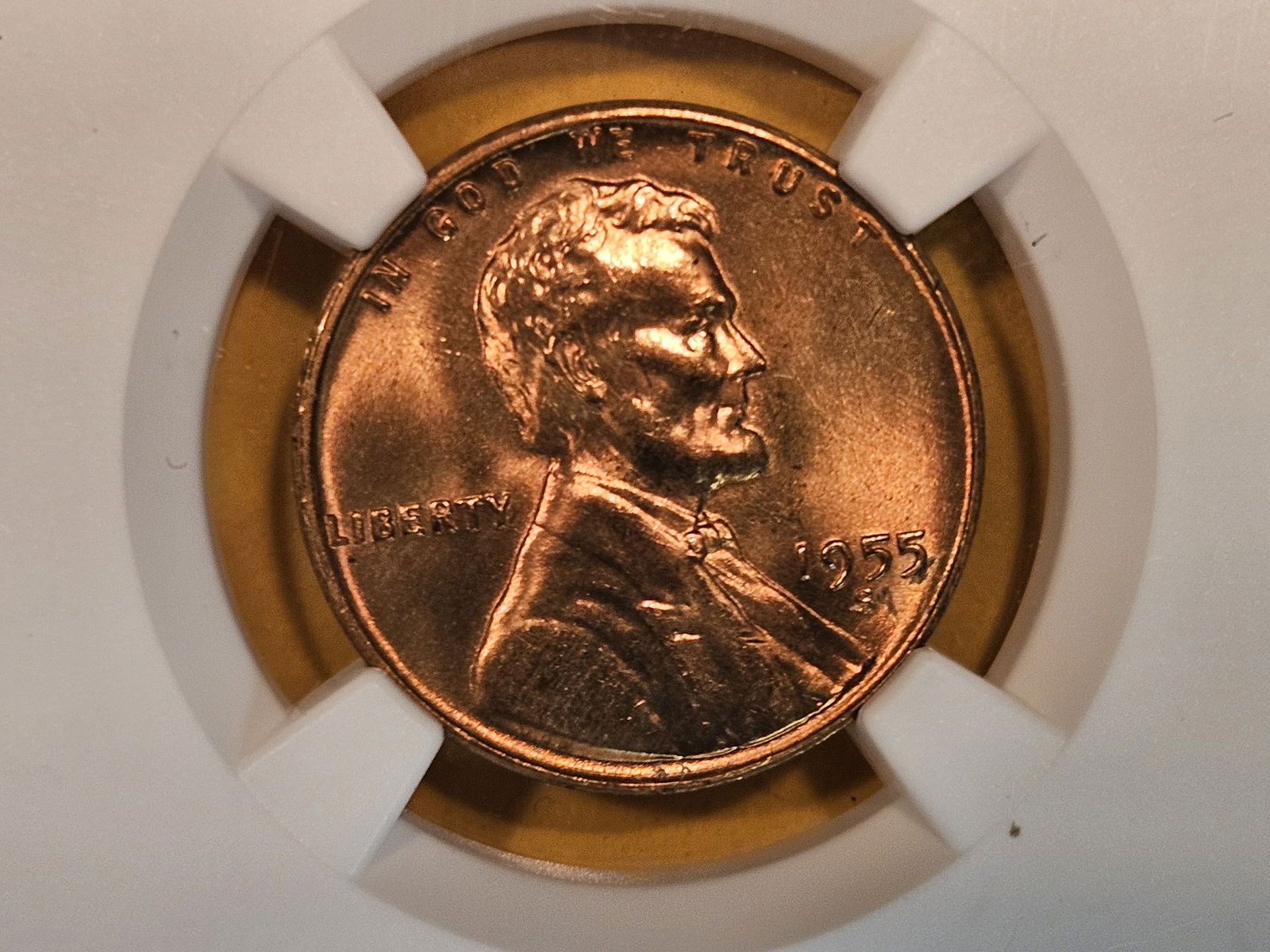 GEM! NGC 1955-S Wheat cent in Mint State 65 RED (1 of 3)