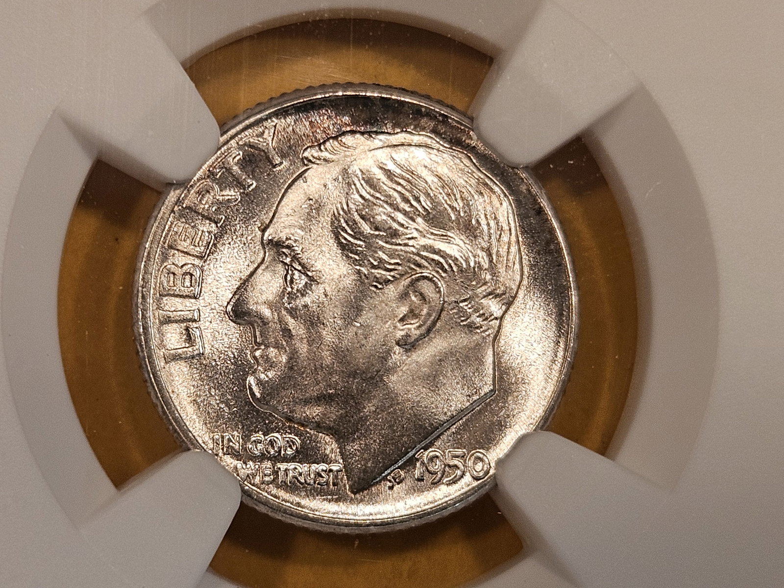 GEM! NGC 1950-D Roosevelt Dime in Mint State 66 FT (1 of 4)