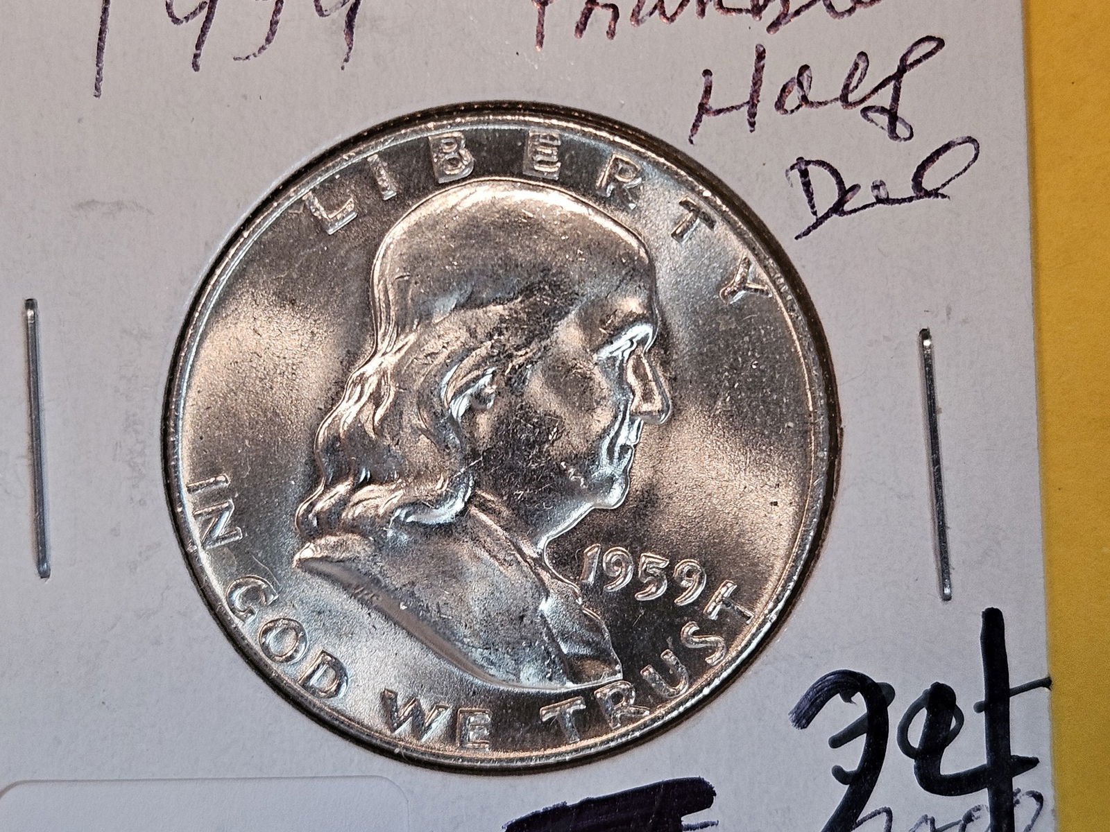 Choice Brilliant Uncirculated Plus 1959 Franklin Half Dollar (1 of 3)