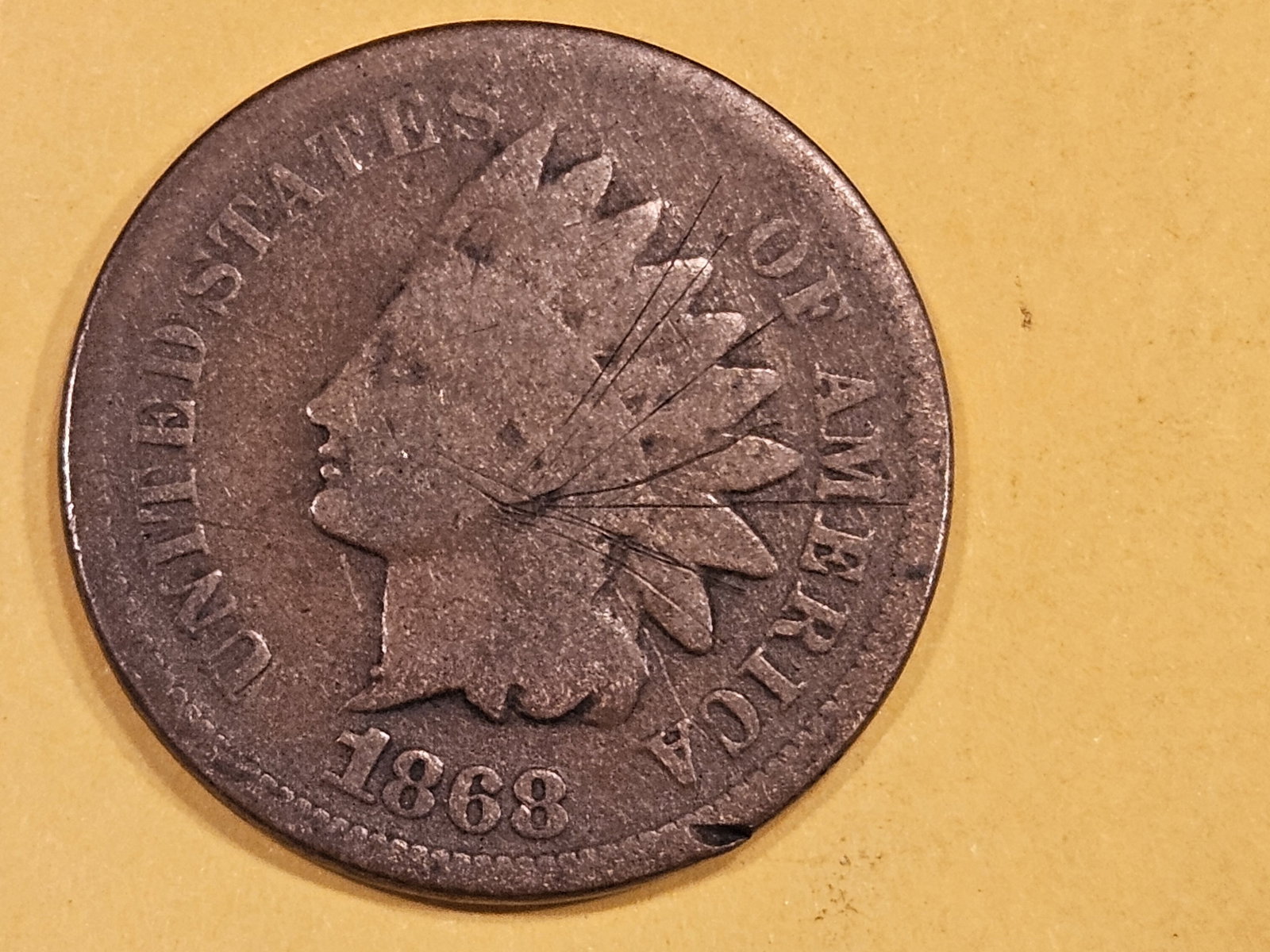 Semi-key 1868 Indian Cent (1 of 3)