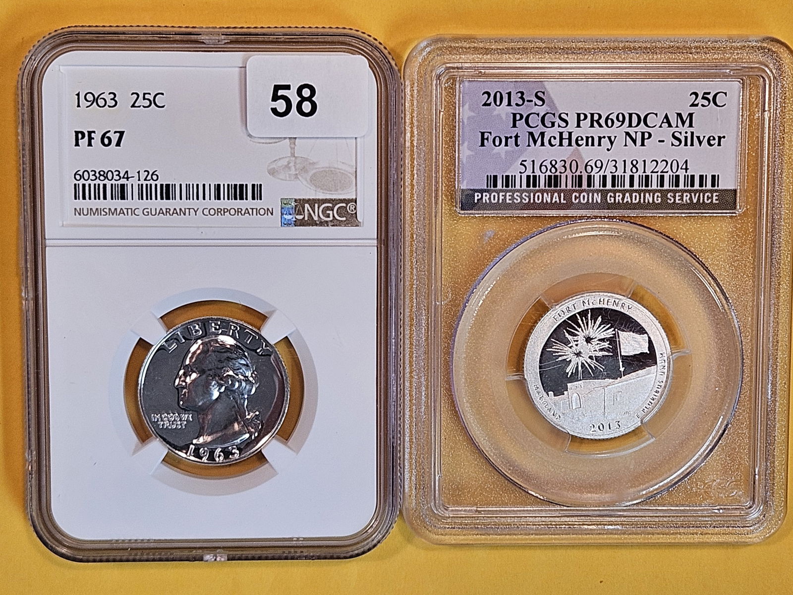 Two PCGS and NGC-graded silver Washington Quarters (1 of 2)