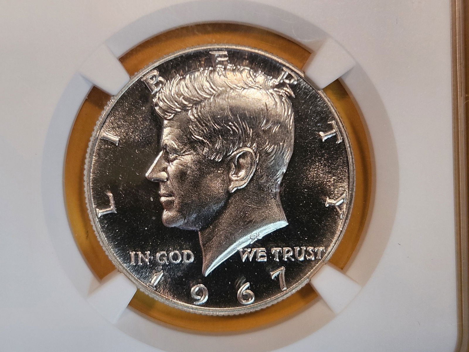 GEM! 1967 SMS silver Kennedy Half Dollar in Mint State 67 (1 of 3)