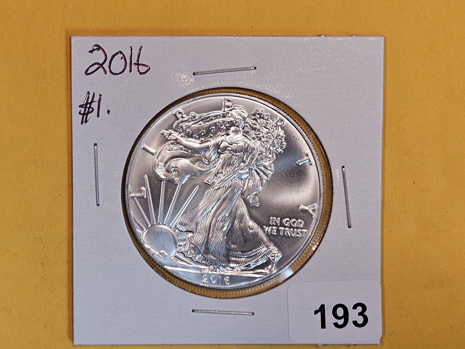GEM Brilliant Uncirculated 2016 American Silver Eagle (1 of 2)