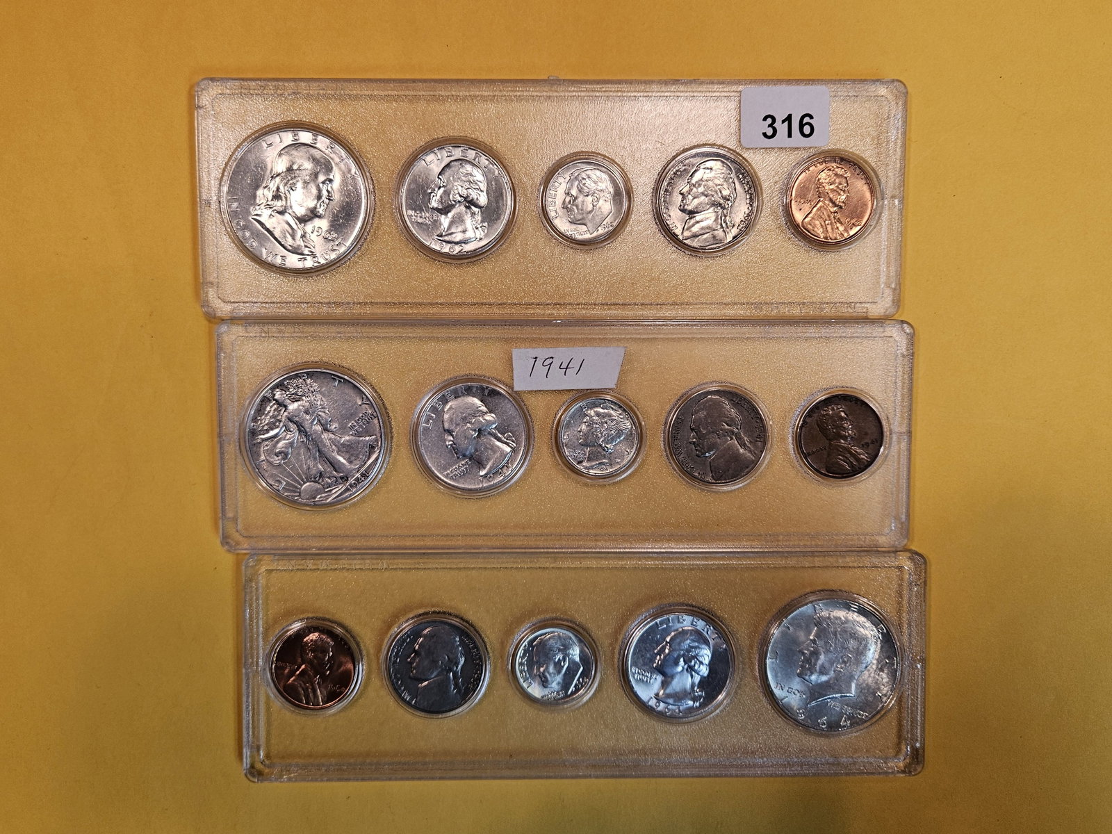 Three silver US Coin sets (1 of 8)