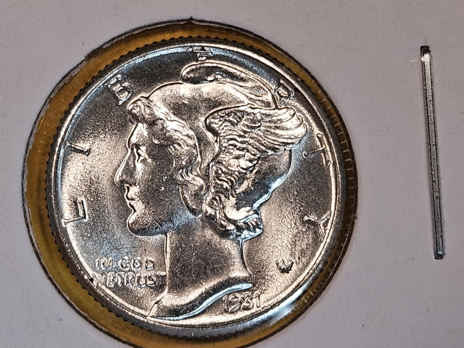 Very Choice Brilliant Uncirculated 1931 Mercury Dime (1 of 3)