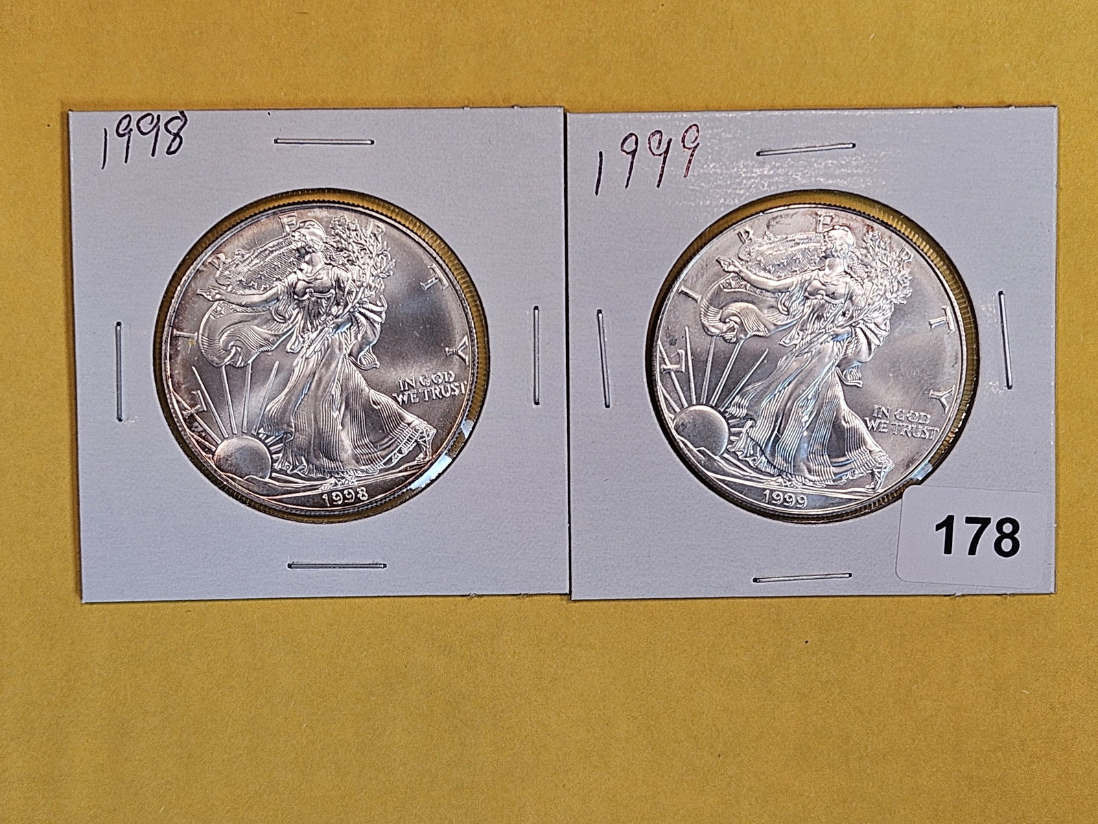 1998 and 1999 GEM Brilliant Uncirculated American Silver Eagles (1 of 2)