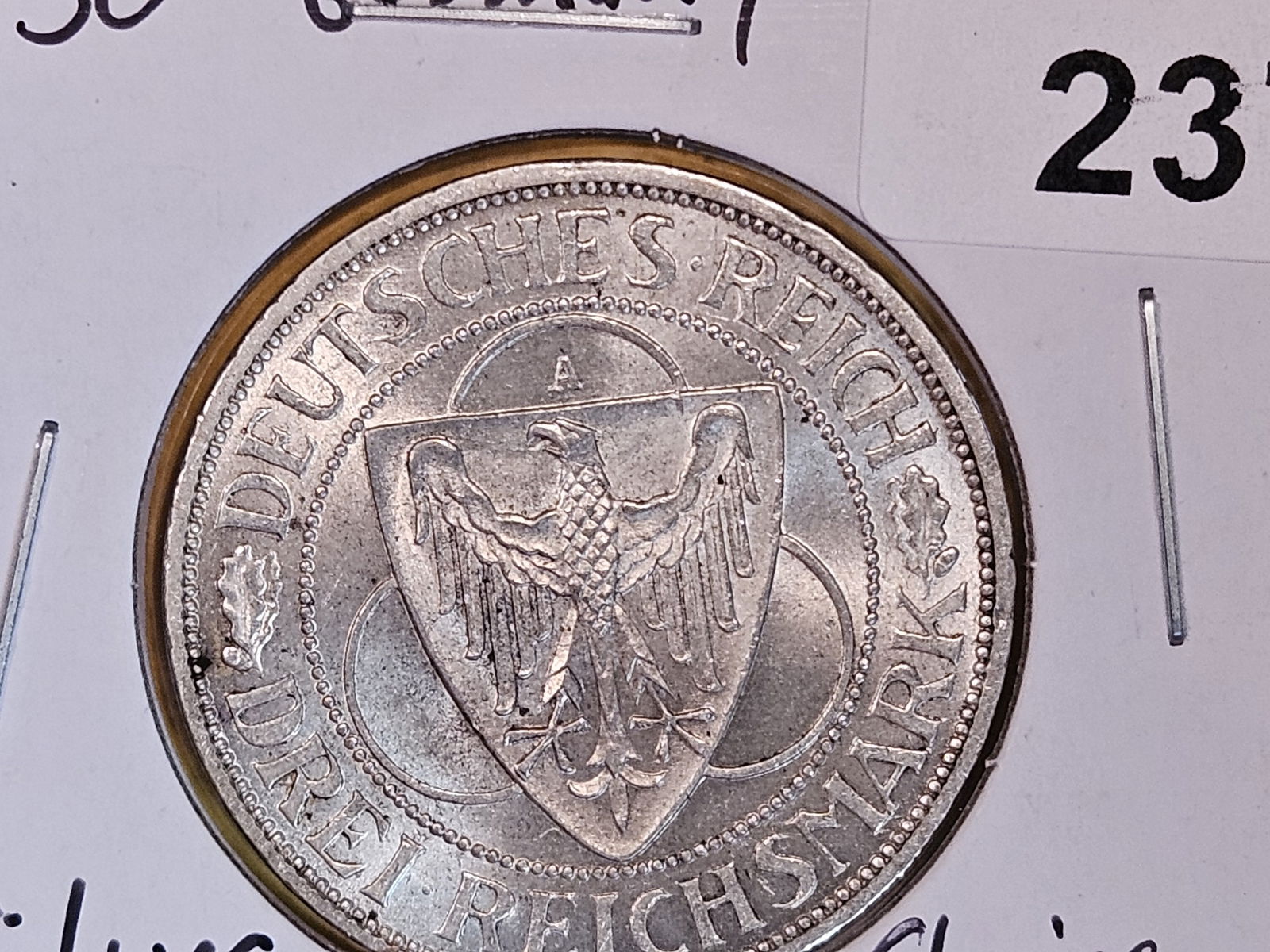 Choice Brilliant Uncirculated 1930 Germany silver 3 reichsmarks (1 of 4)