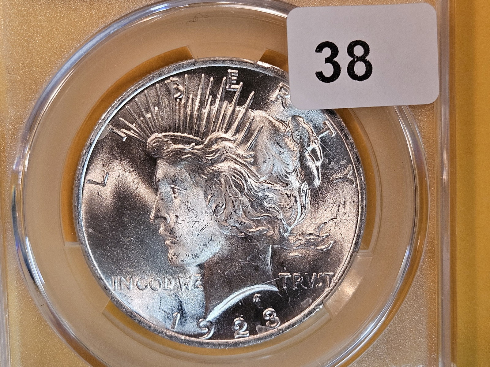 CACG 1923 Peace Dollar in Mint State 63 (1 of 3)