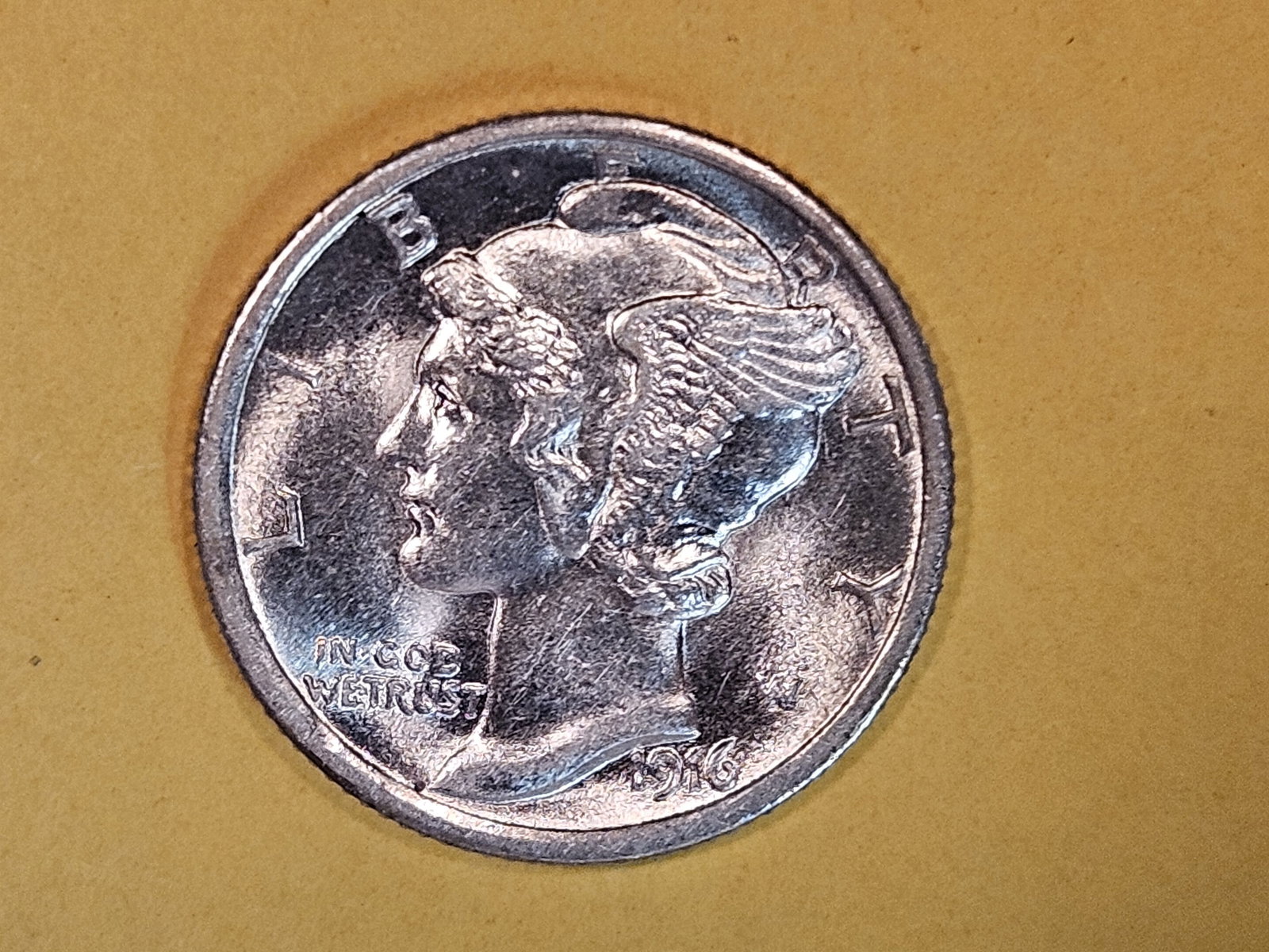 Very Choice Brilliant Uncirculated 1916 Mercury Dime FSB (1 of 6)