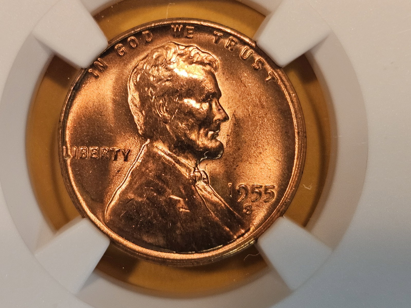 GEM! NGC 1955-S Wheat cent in Mint State 66 RED (1 of 3)