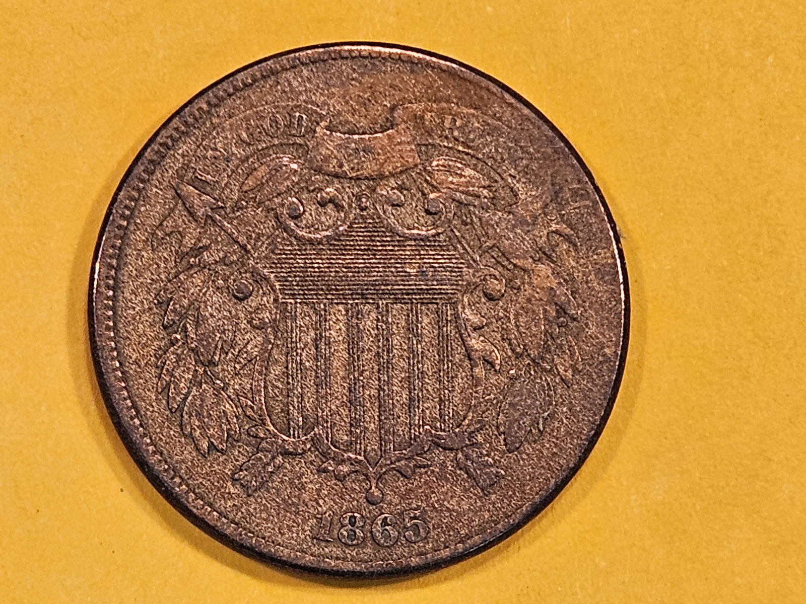 1865 Two cent piece in About Uncirculated plus (1 of 6)