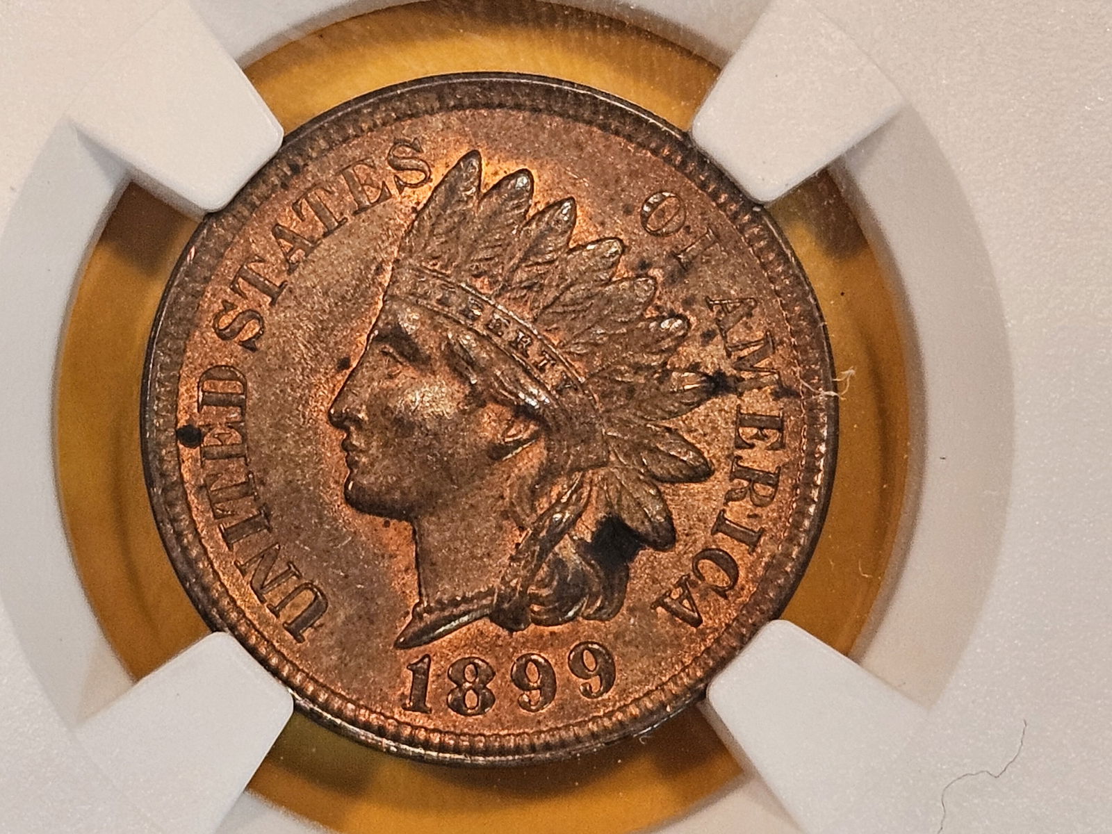NGC 1899 Indian Cent in Mint State 62 RB (1 of 4)