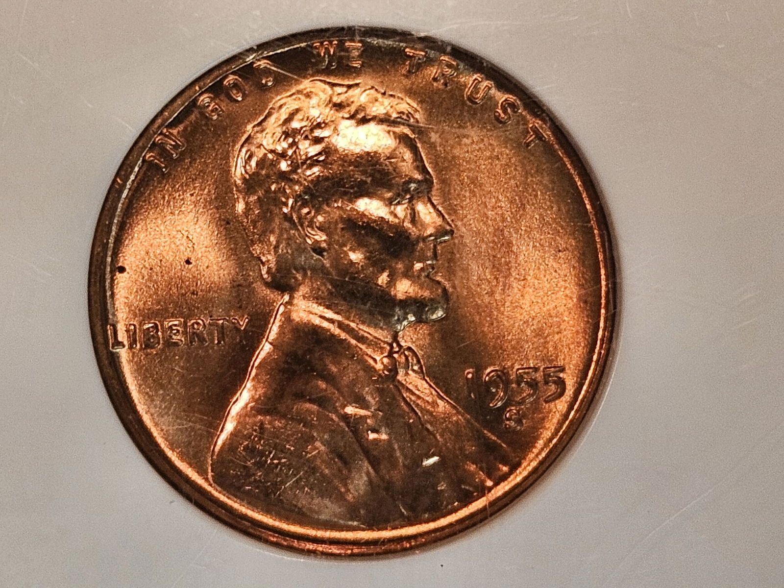 GEM! NGC 1955-S Wheat cent in Mint State 66 RED (1 of 3)