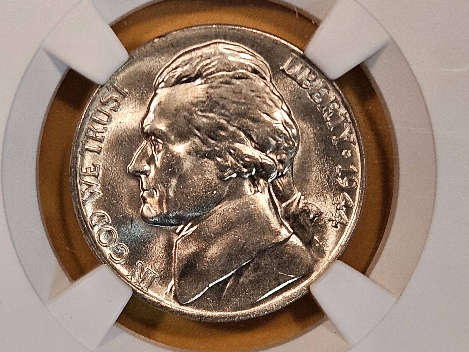 GEM! NGC 1944-P Silver Wartime Jefferson Nickel in Mint State 66 (1 of 4)