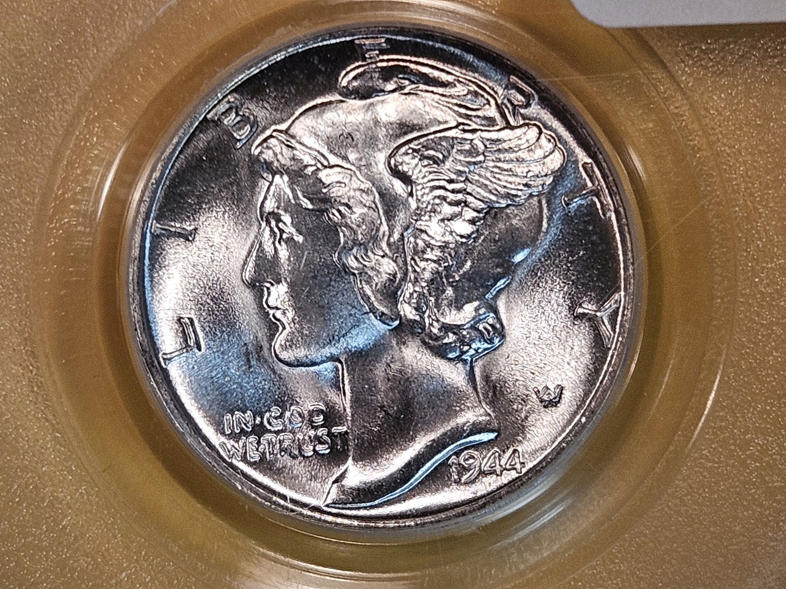 OGH! PCGS 1944 Mercury Dime in Mint State 65 FB (1 of 4)