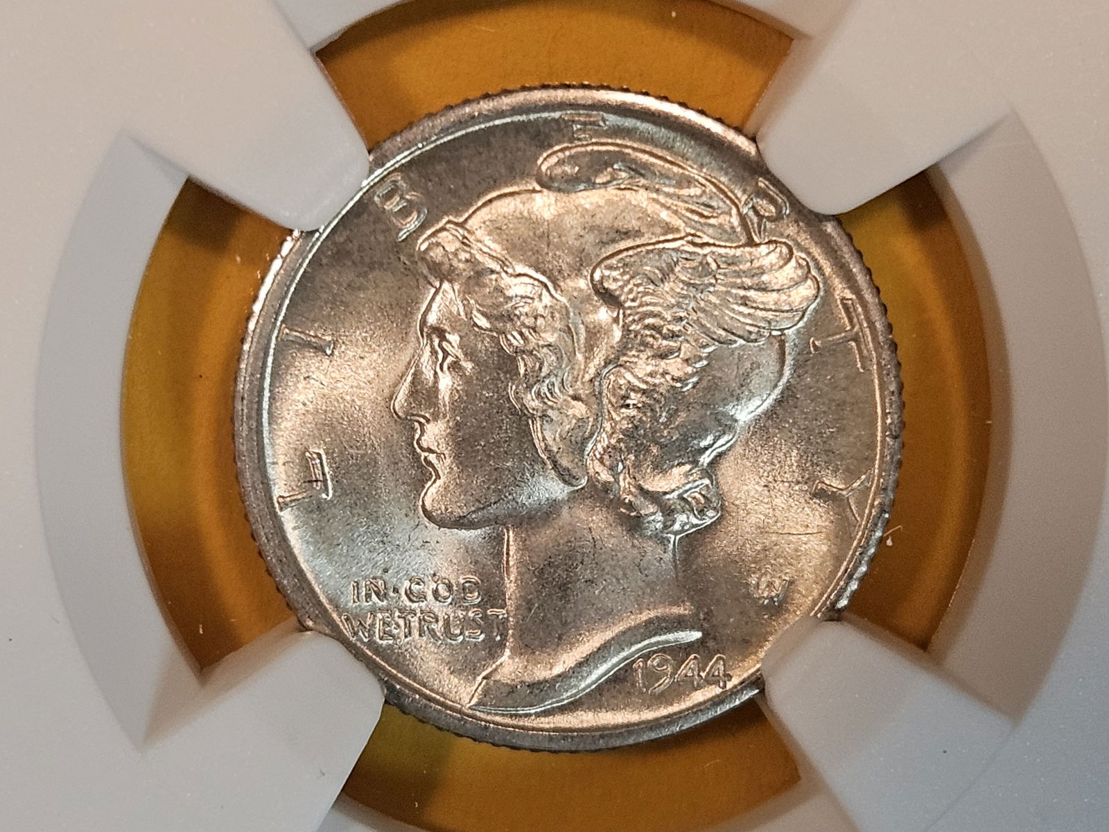 NGC 1944-D Mercury Dime in Mint State 64 FB (1 of 4)