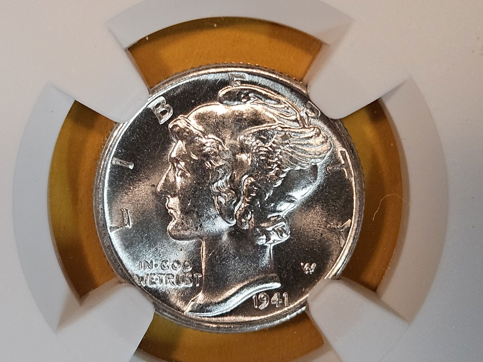 NGC 1941-D Mercury Dime in Mint State 64 FB (1 of 4)