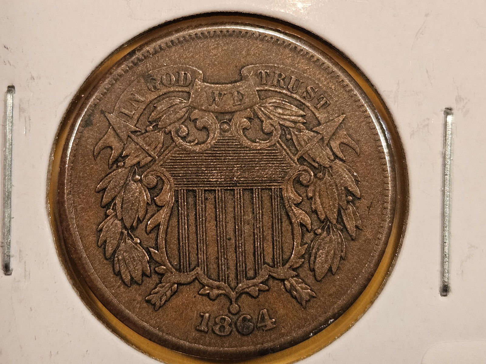 * 1864 Two Cent Piece in About Uncirculated -58 (1 of 6)