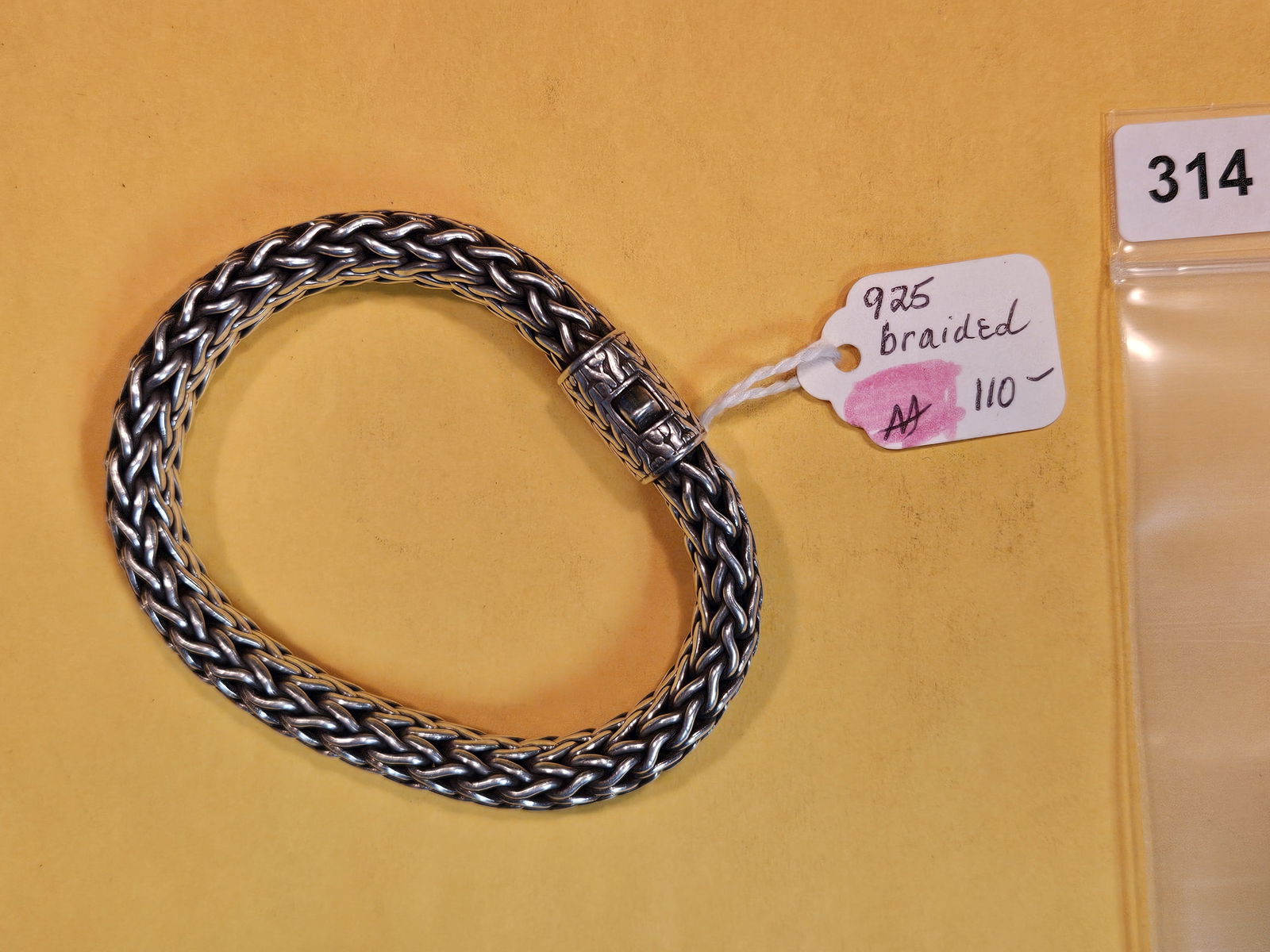 Heavy, braided Sterling Silver bracelet (1 of 3)