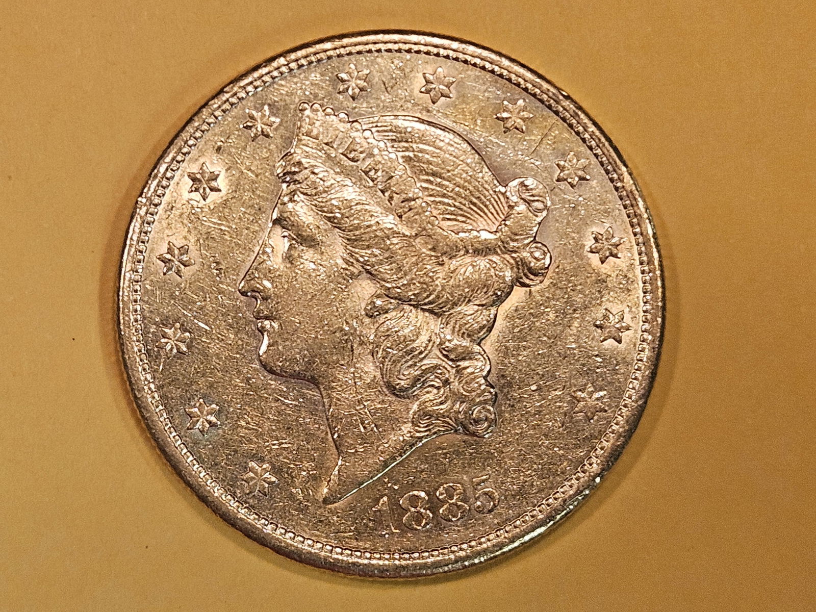 GOLD! Brilliant About Uncirculated plus 1885-S Twenty Dollars (1 of 5)