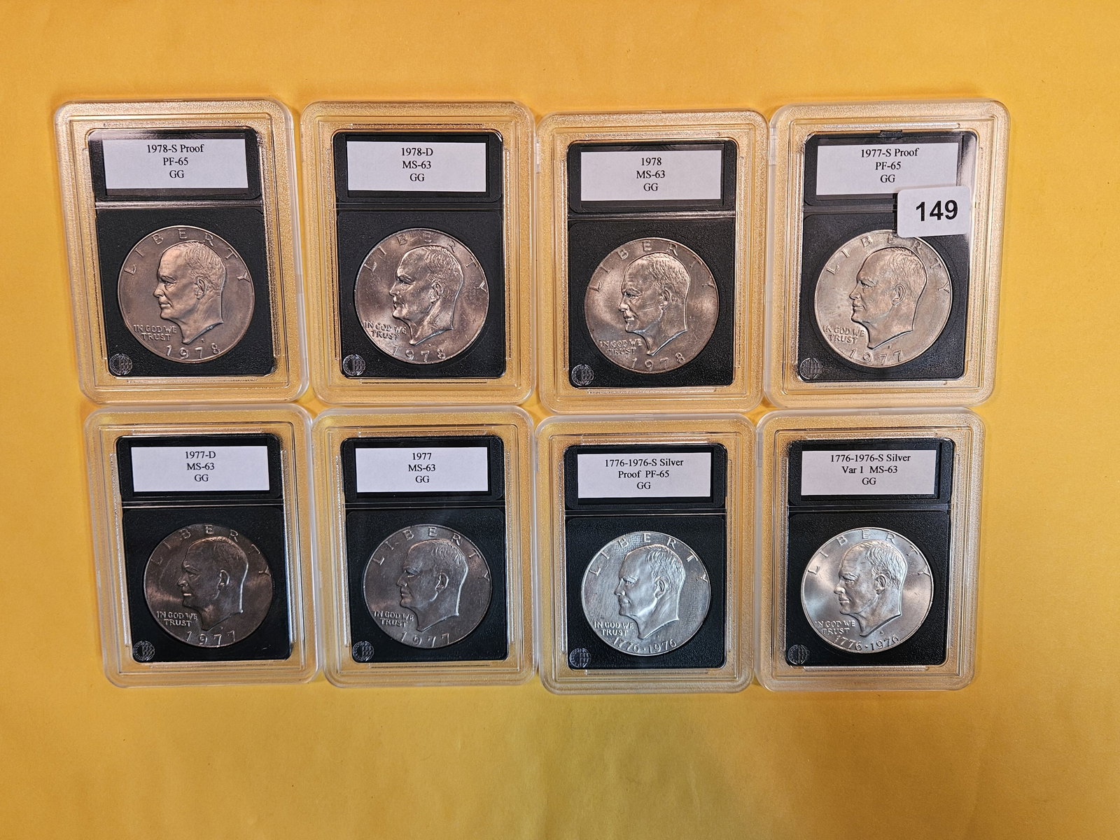 Eight Mixed Eisenhower Dollars (1 of 6)