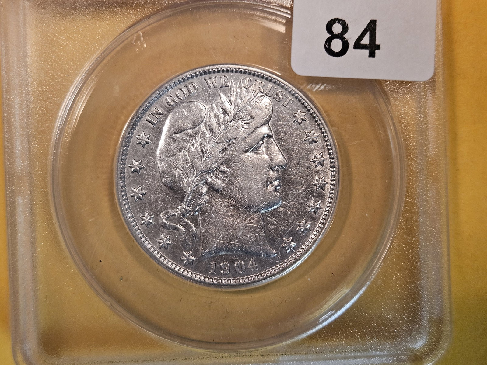 ANACS 1904 Barber Half Dollar in Extra Fine - 45 details (1 of 3)