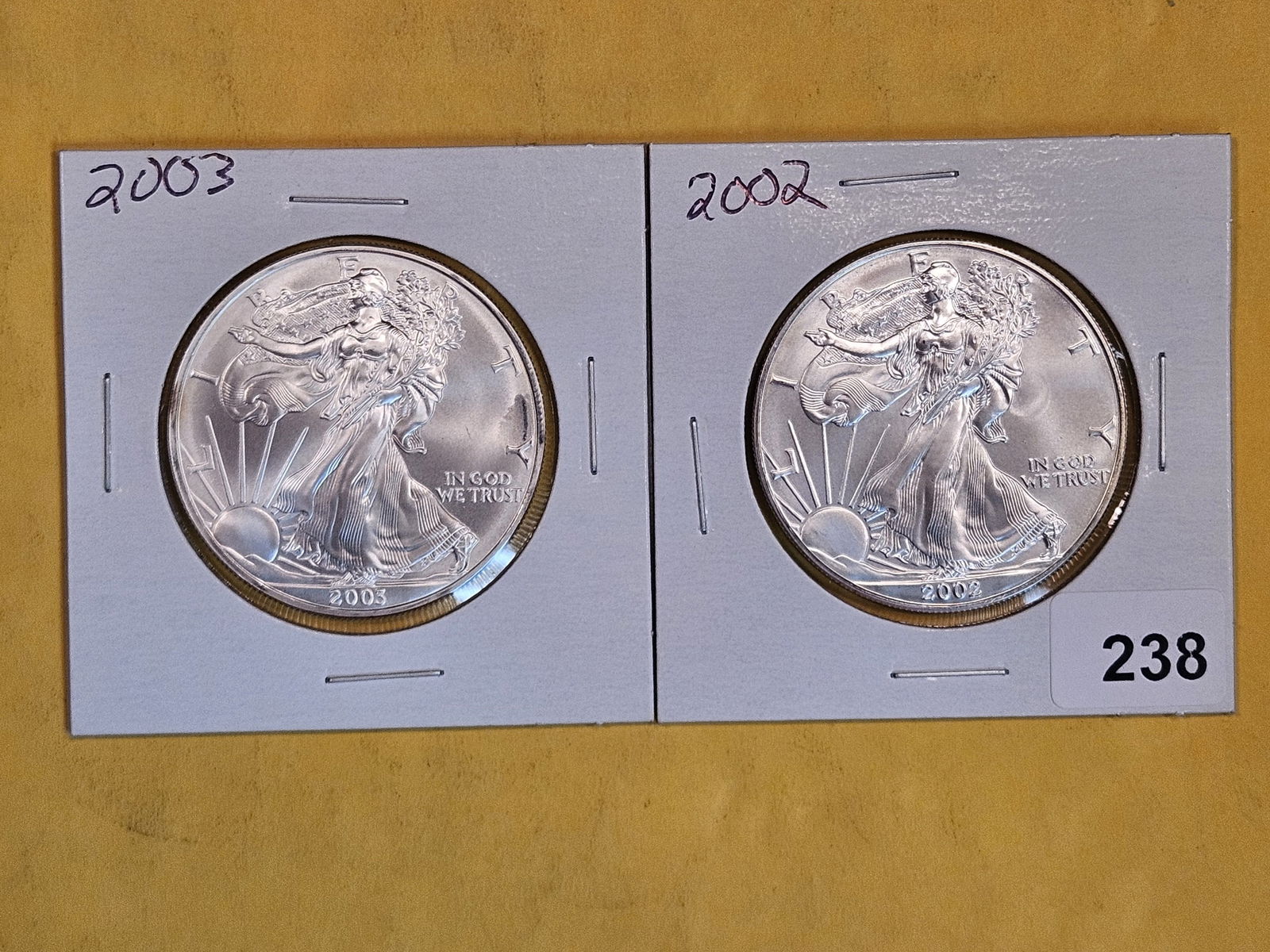 Two GEM Brilliant Uncirculated American Silver Eagles (1 of 2)