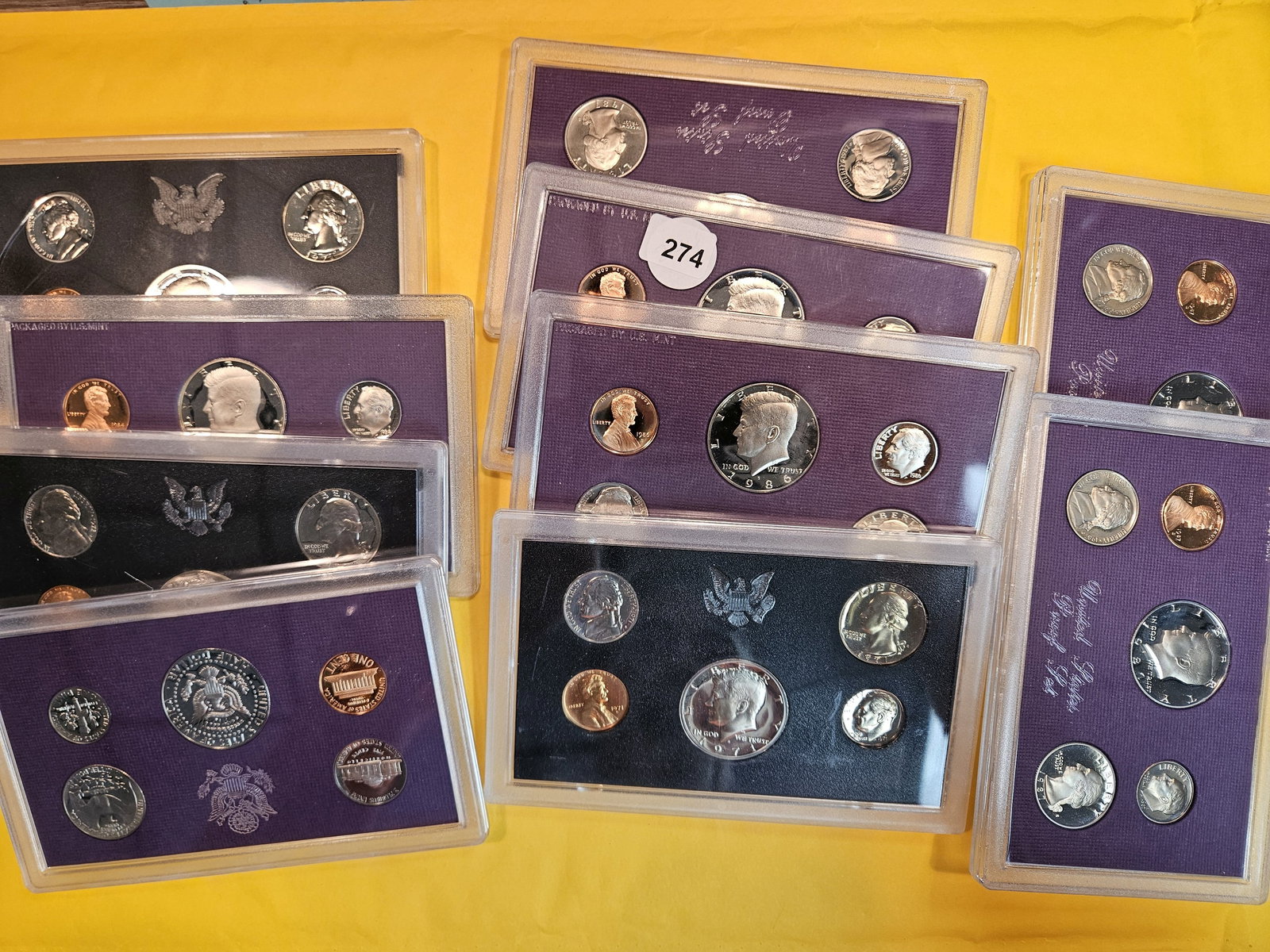Ten US Proof Sets (1 of 1)
