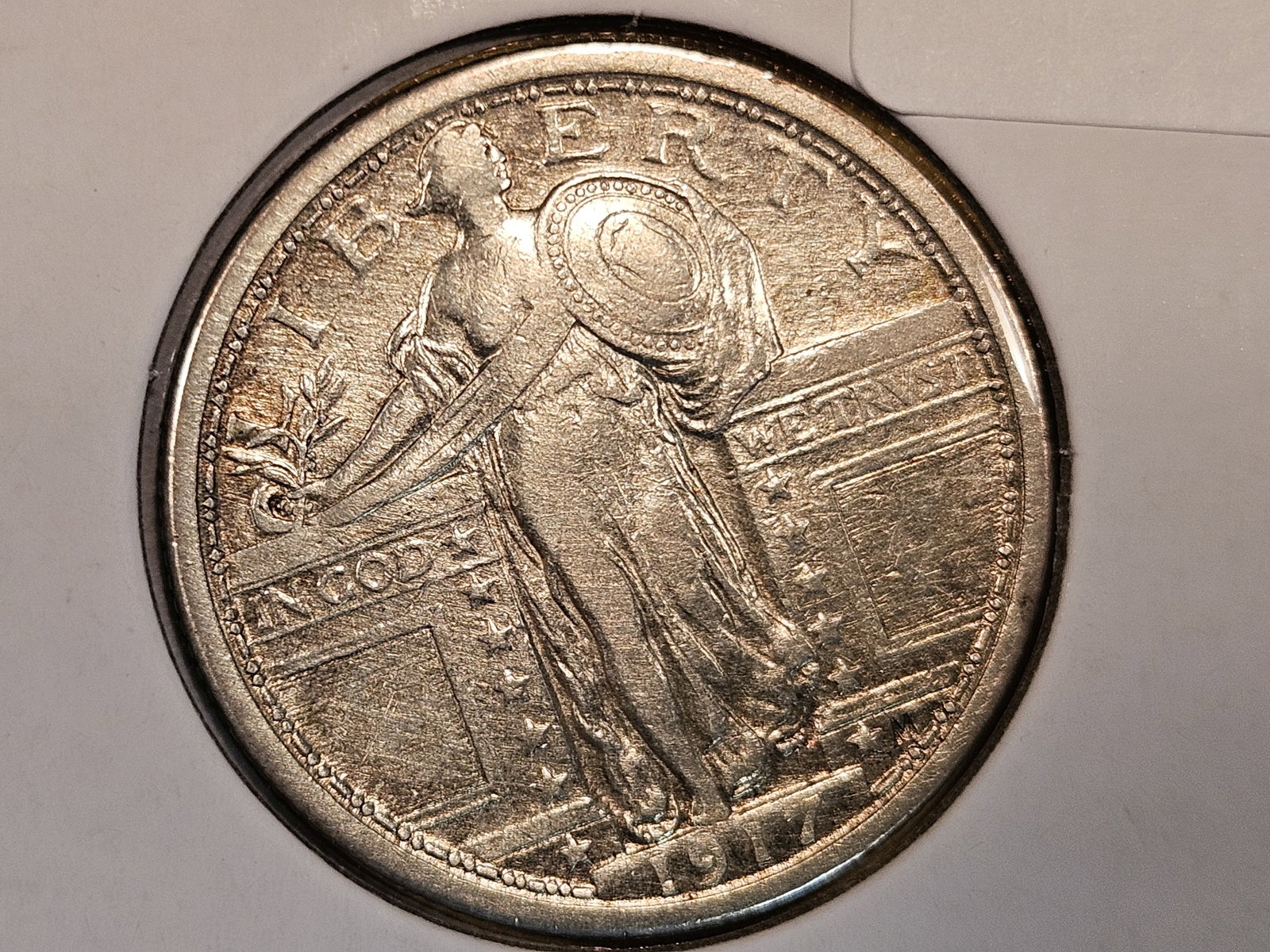 * Semi-key 1917 Type 1 Standing Liberty Quarter in Very Fine plus (1 of 5)