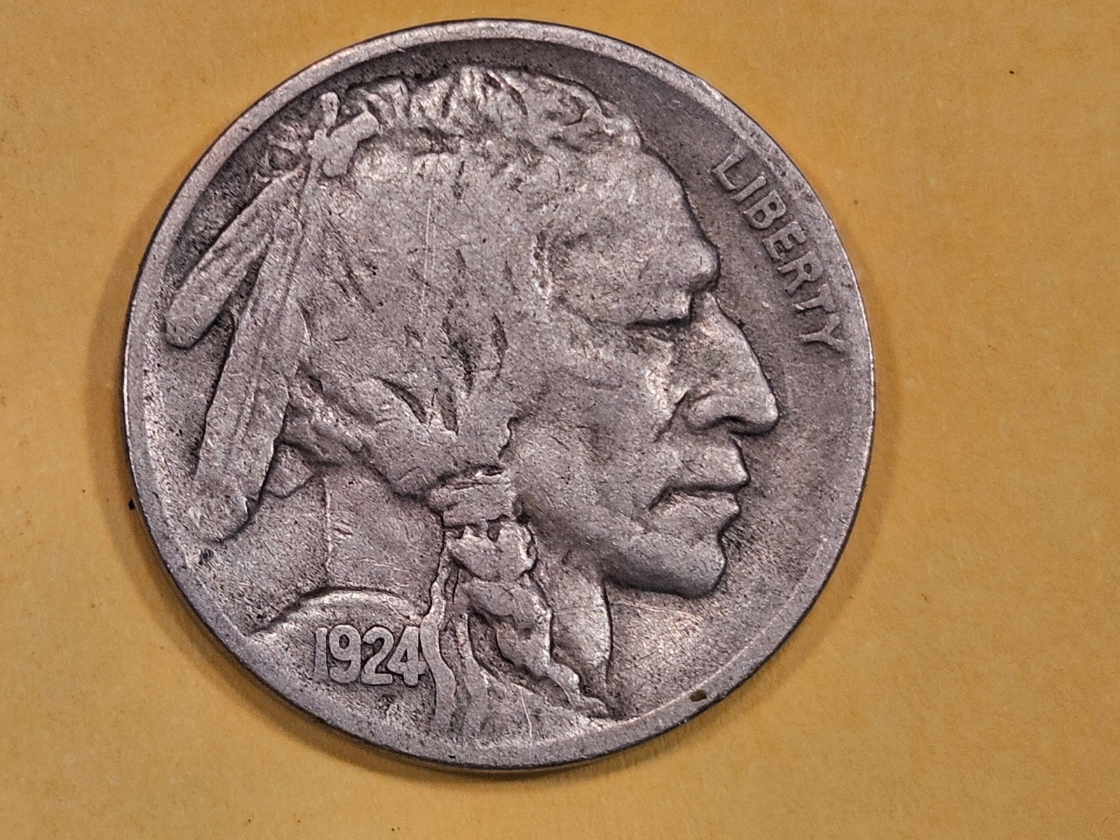 Semi-Key 1924-D Buffalo Nickel: In Very Fine